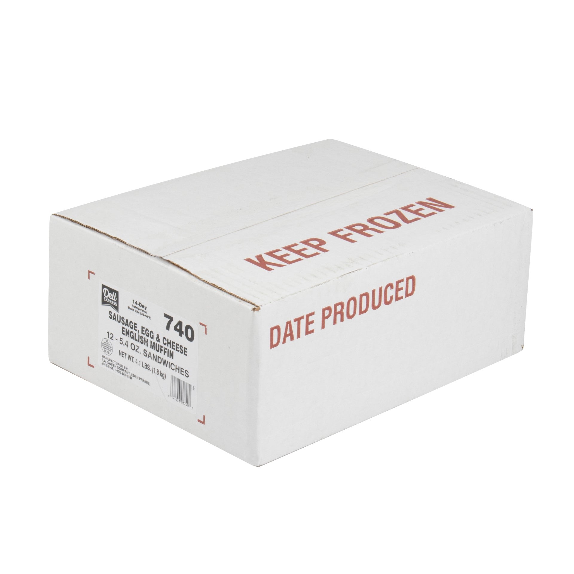 Deli Express Sausage Egg & Cheese On An English Muffin 5.4 Ounce Size - 12 Per Case.