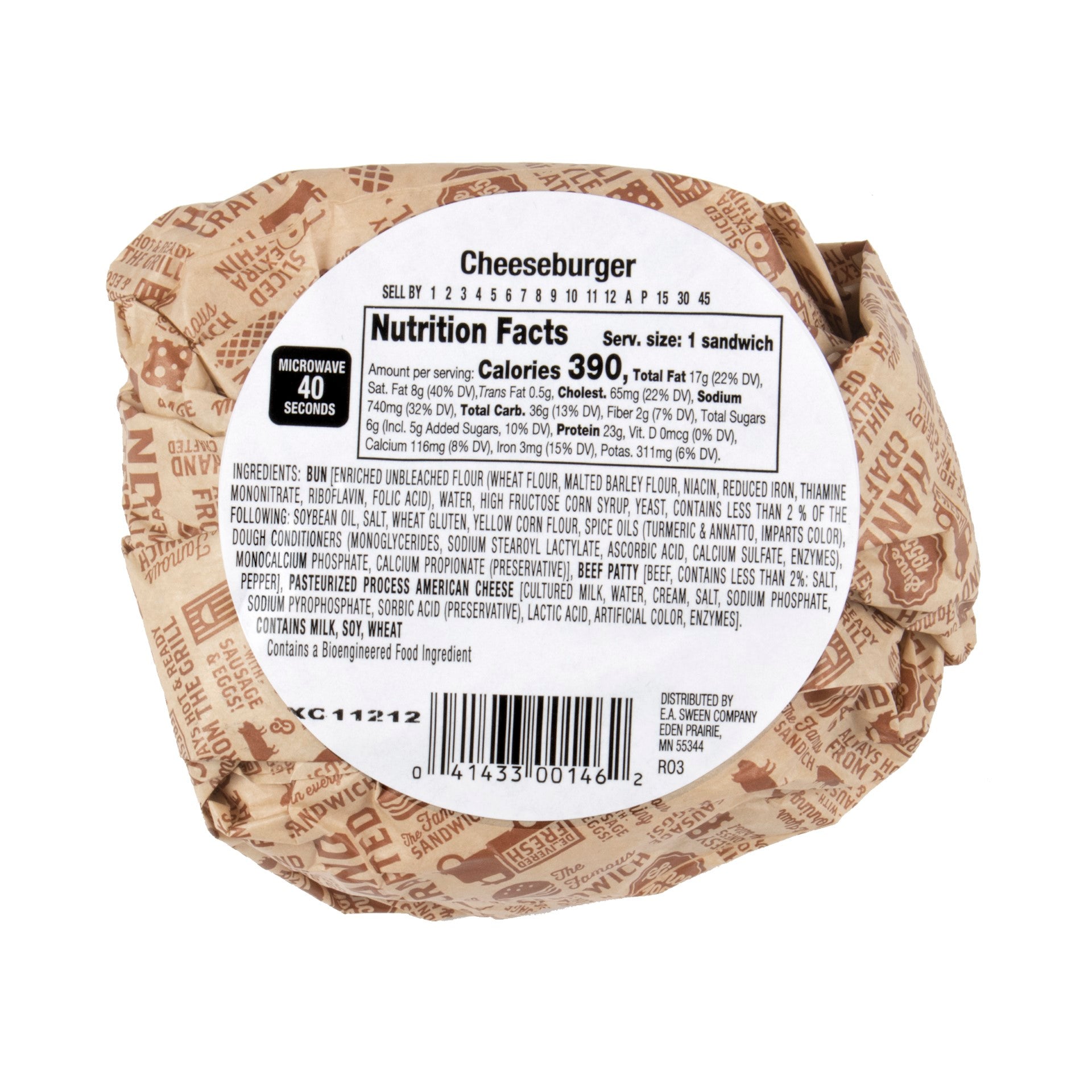 Deli Express Cheeseburger 4.5 Ounce Size - 12 Per Case.