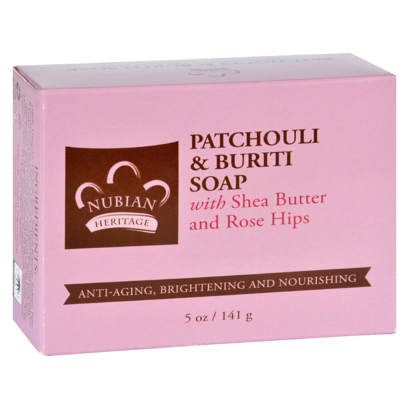 Nubian Heritage Bar Soap - Patchouli and Buriti - 5 Ounce