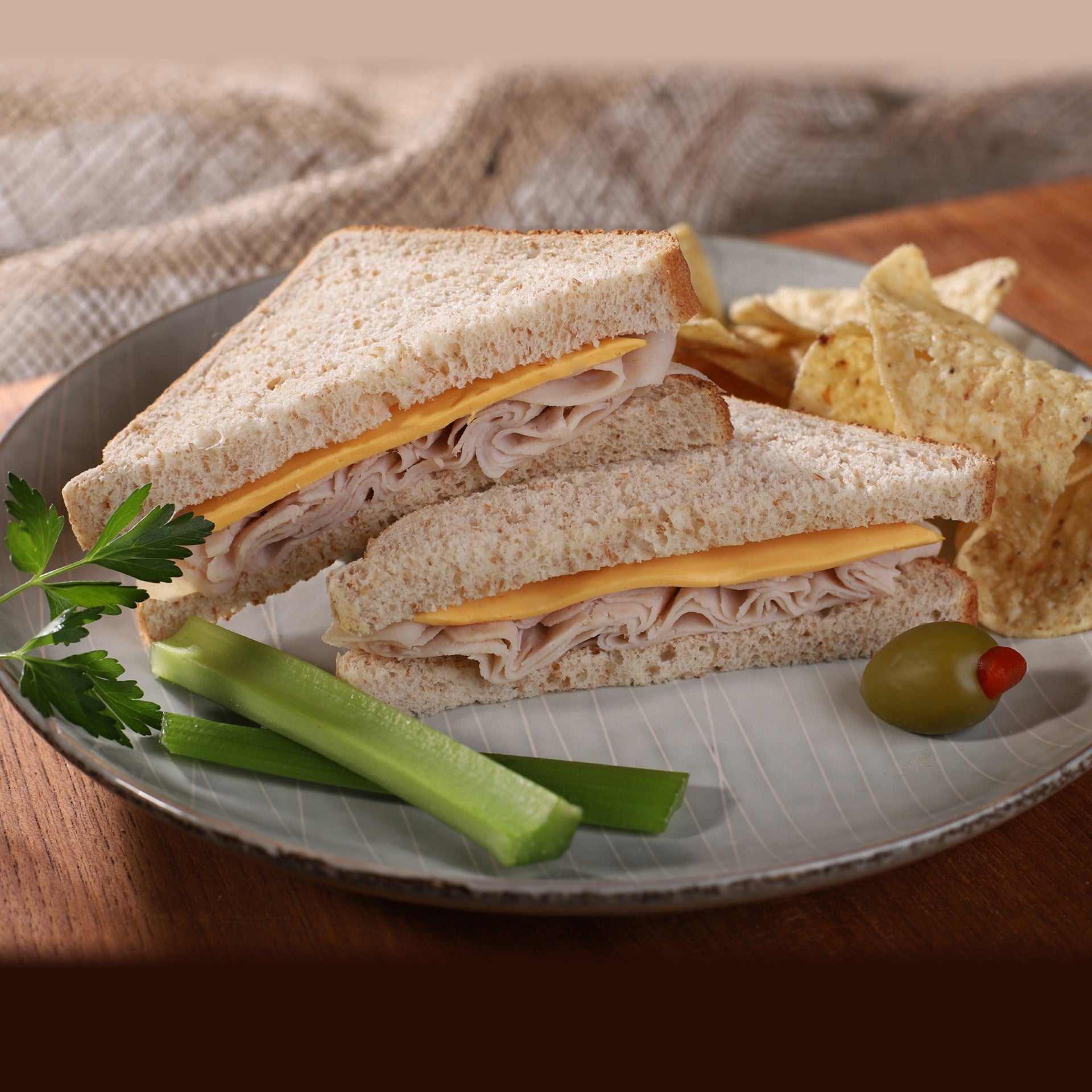 Deli Express Oven Roasted Turkey & Cheese 4.2 Ounce Size - 10 Per Case.