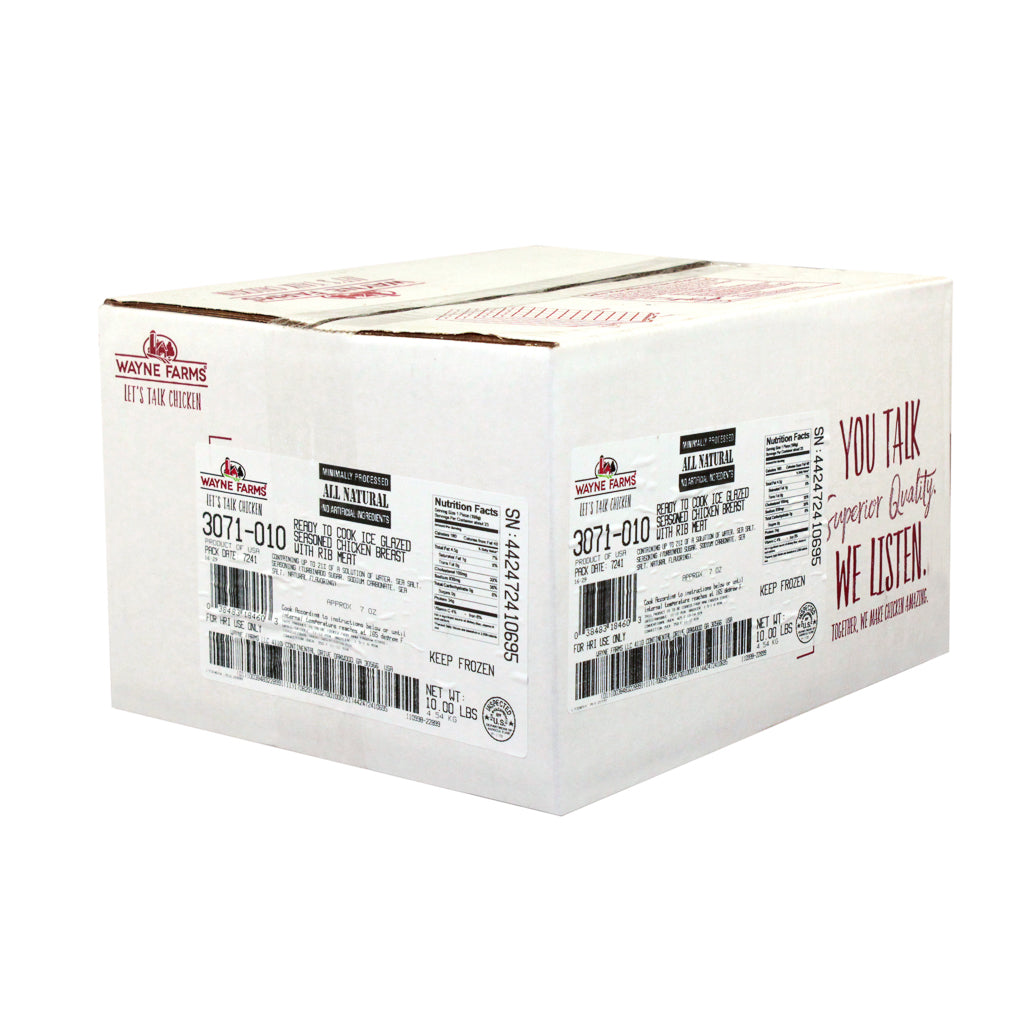 Wayne Farms Ready To Cook Natural Marinated Chicken Breast Filets 7 Ounce, 5 Pound Each - 2 Per Case.