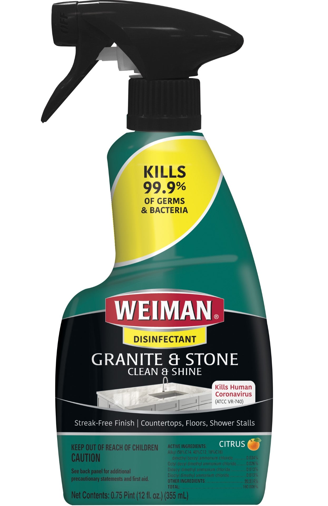 Weiman Products Granite Clean & Polish Trigger 12 Fluid Ounce - 6 Per Case.