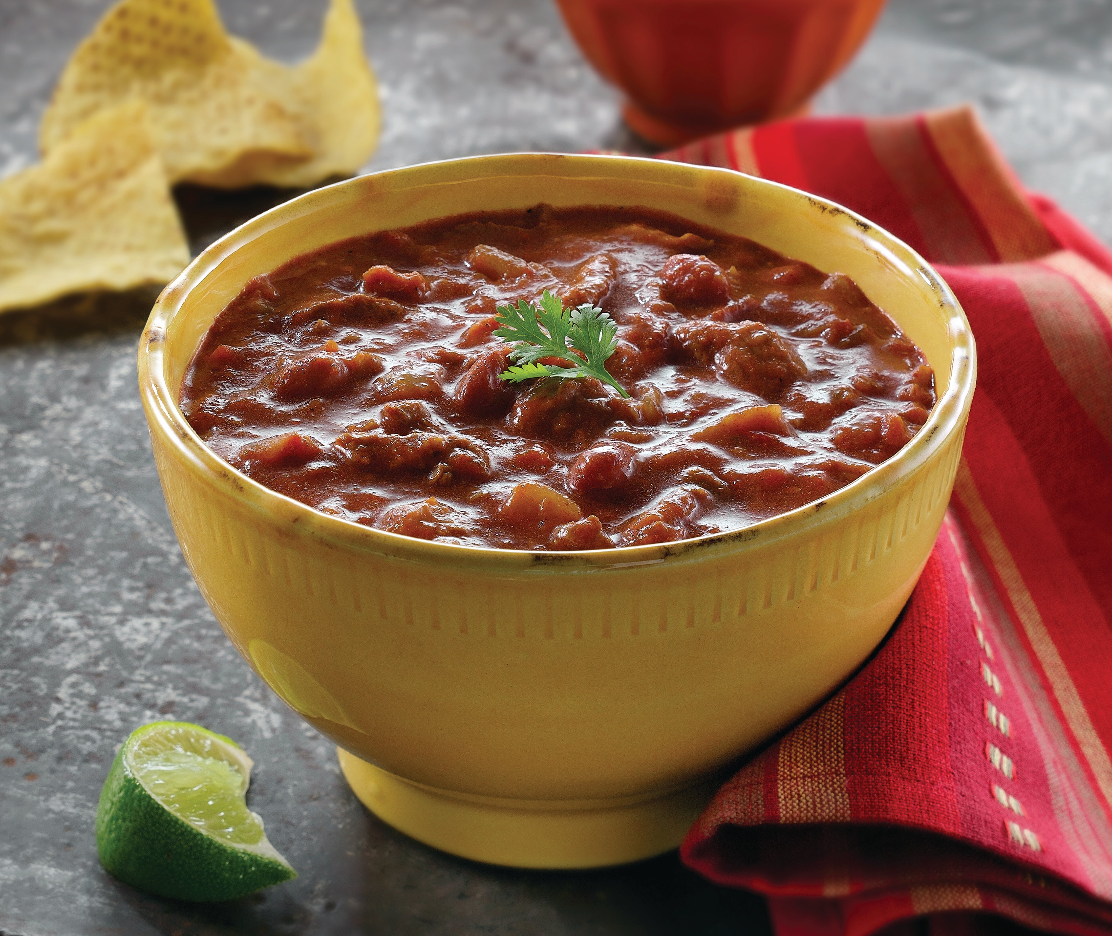 Kettle Cuisine Angus Steak Chili With Beans 4 Pound Each - 4 Per Case.