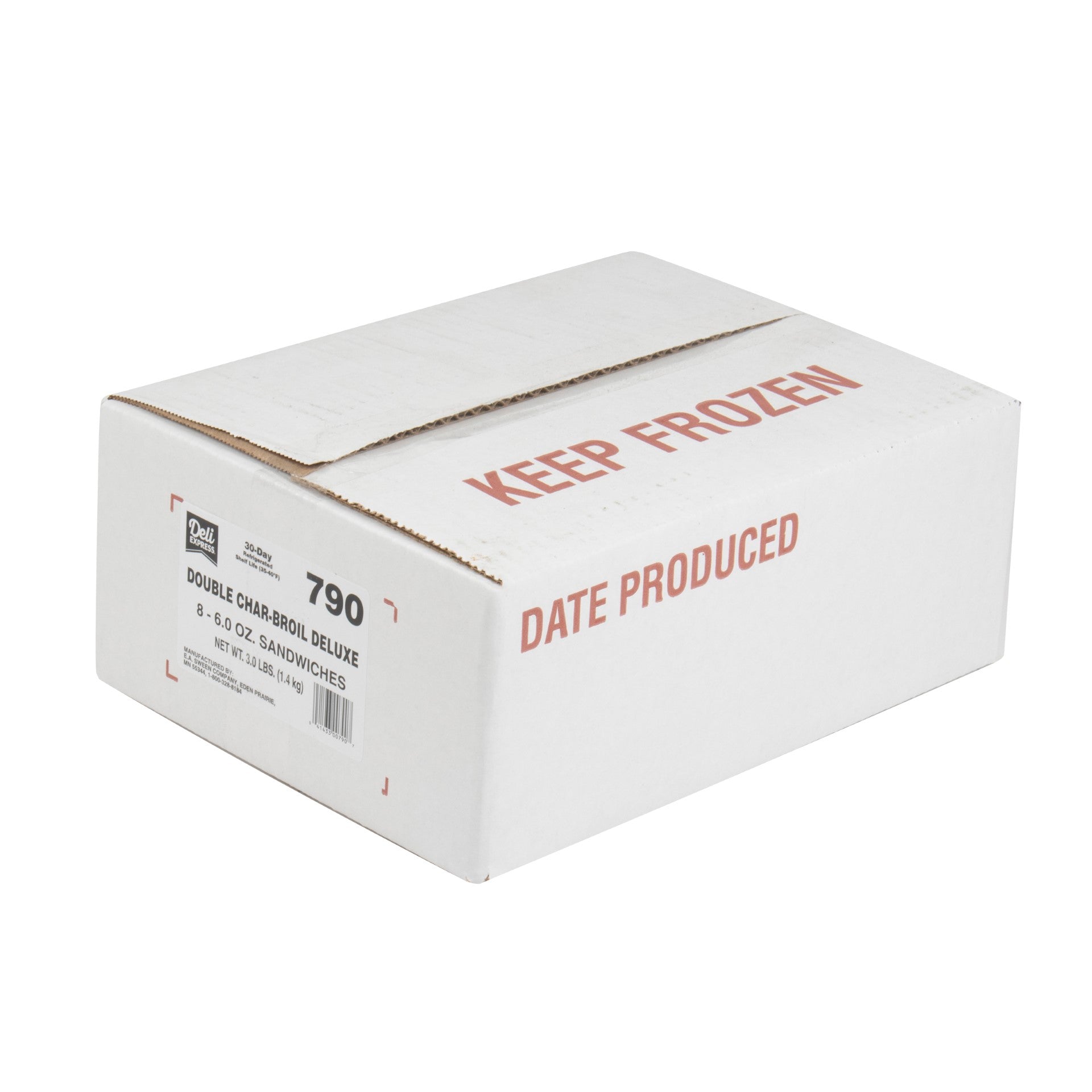 Deli Express Double Char Broil Deluxe 6 Ounce Size - 8 Per Case.