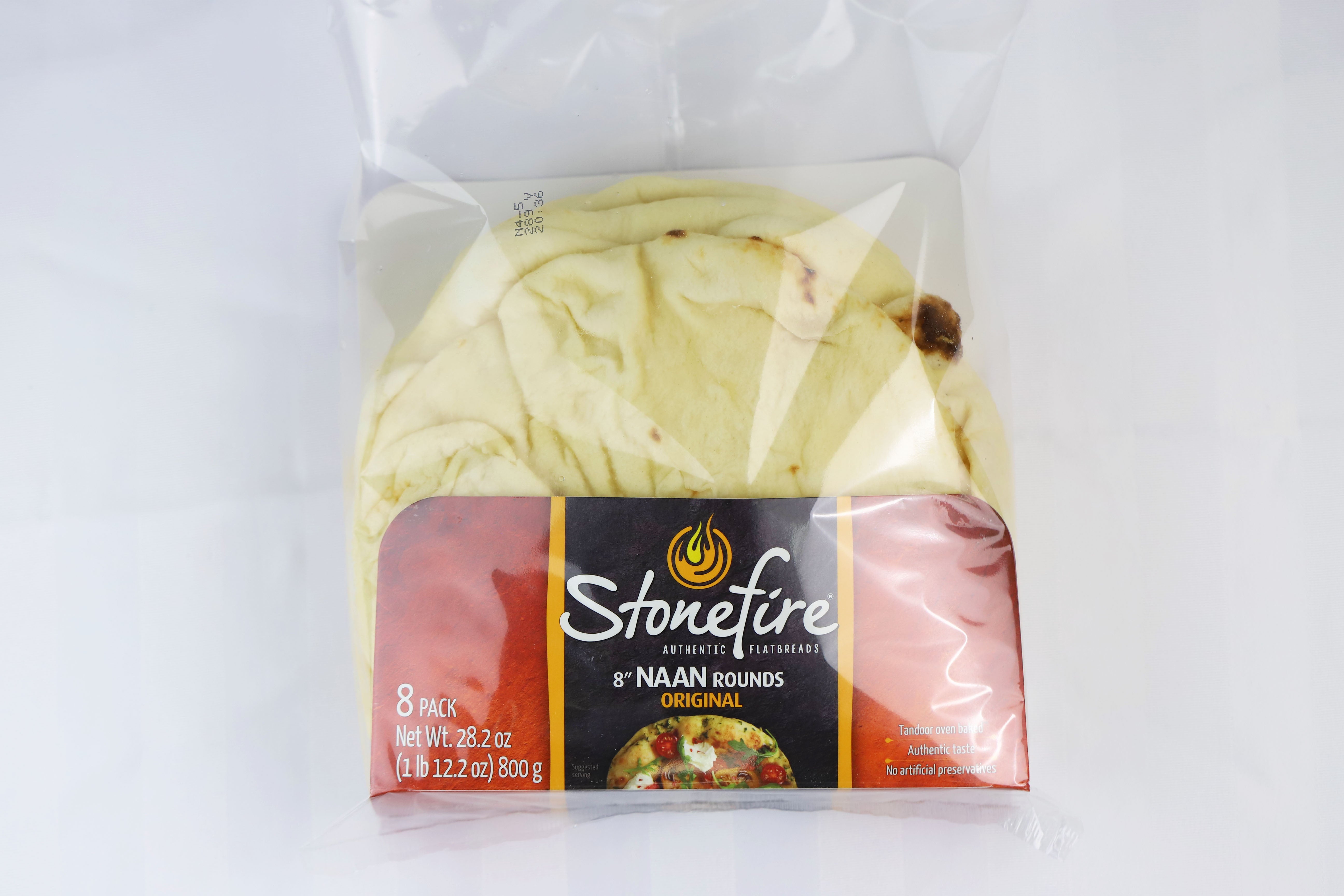 Stonefire 8" Naan Round Original 8 Count Packs - 6 Per Case.