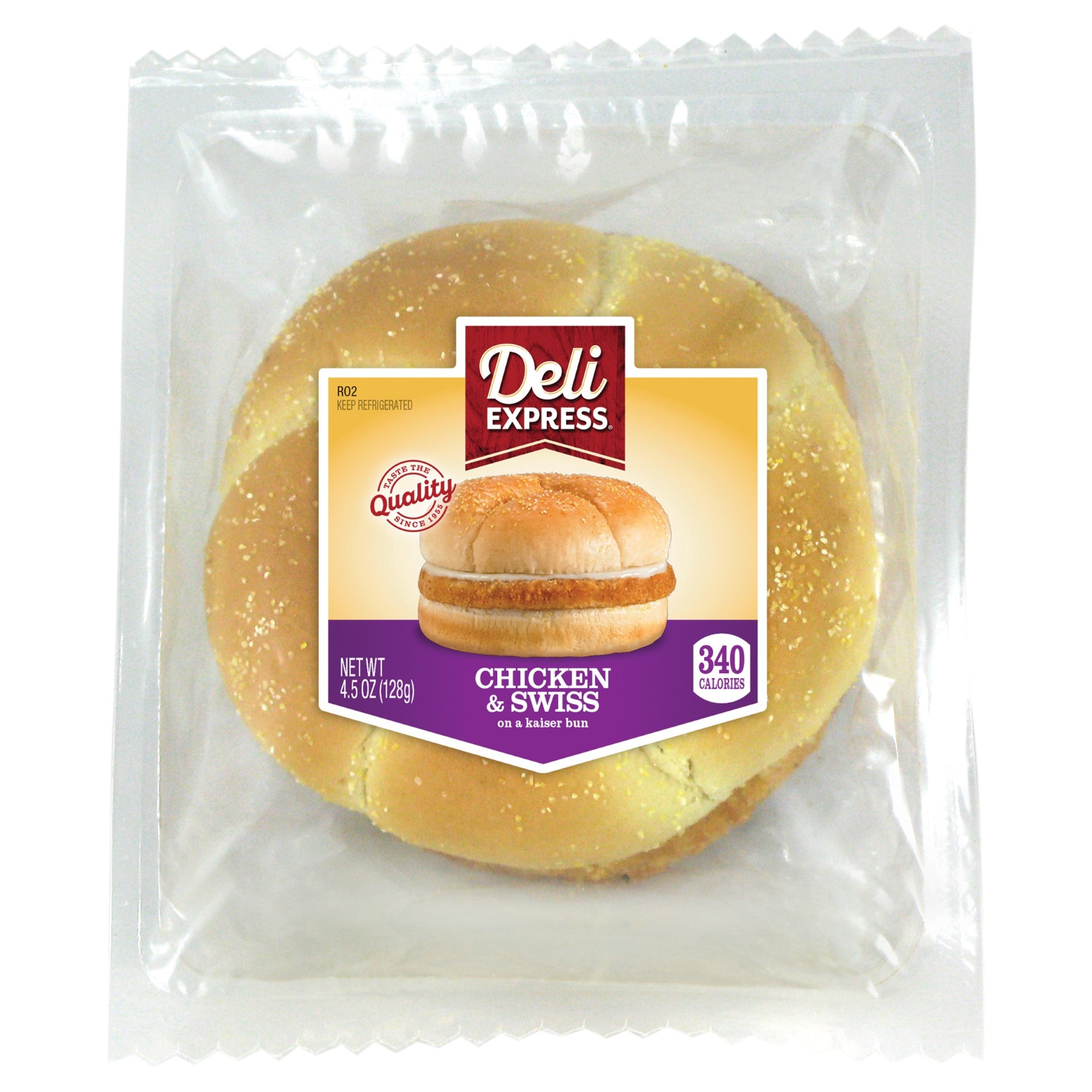 Sandwich Chicken & Swiss 4.5 Ounce Size - 10 Per Case.