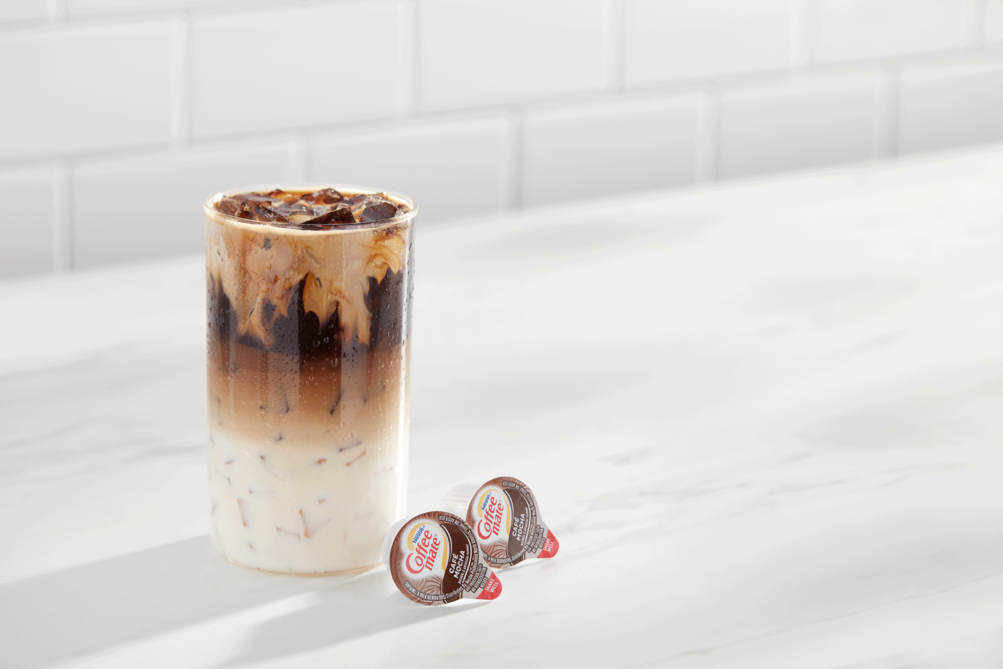 Nestle Coffee Mate Coffee Creamer Cafe Mochaflavor Liquid Creamer Singles 18.7 Fluid Ounce - 4 Per Case.