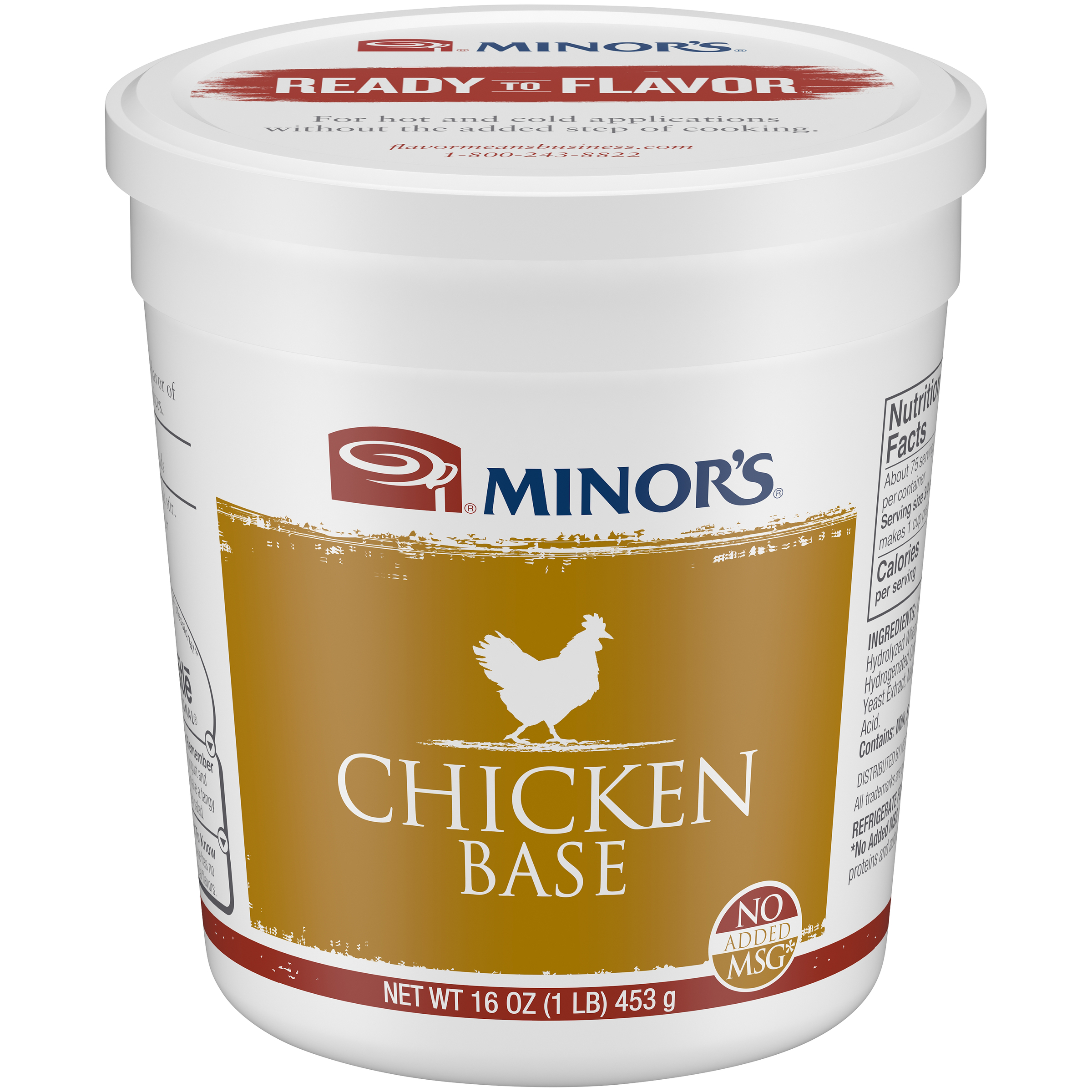 Minor's No Msg Added Chicken Base, 1 Pounds, 12 per case