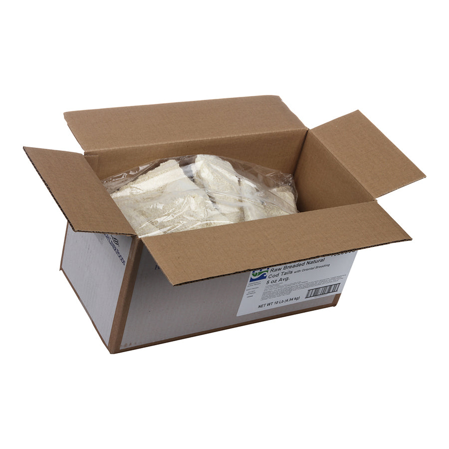 Crunchy Breaded Cod Tails 5 Pound Each - 2 Per Case.