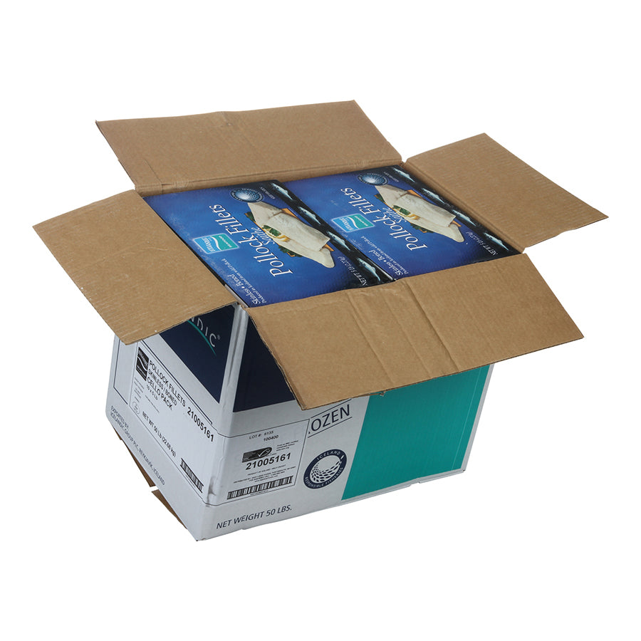 North Atlantic Pollock (saithe) Cello Fillets Msc 5 Pound Each - 10 Per Case.