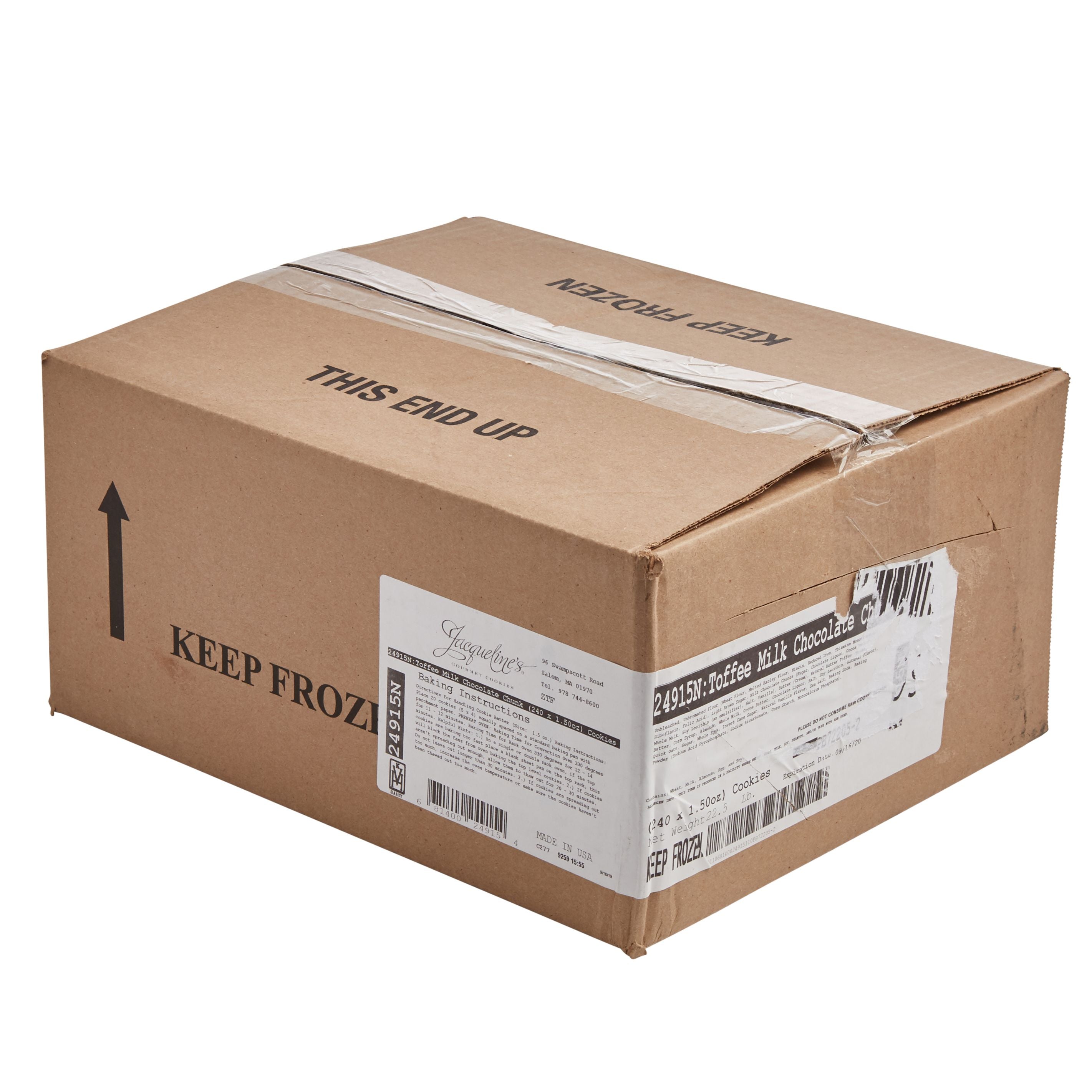 Toffee Milk Chocolate Chunk 1.5 Ounce Size - 240 Per Case.