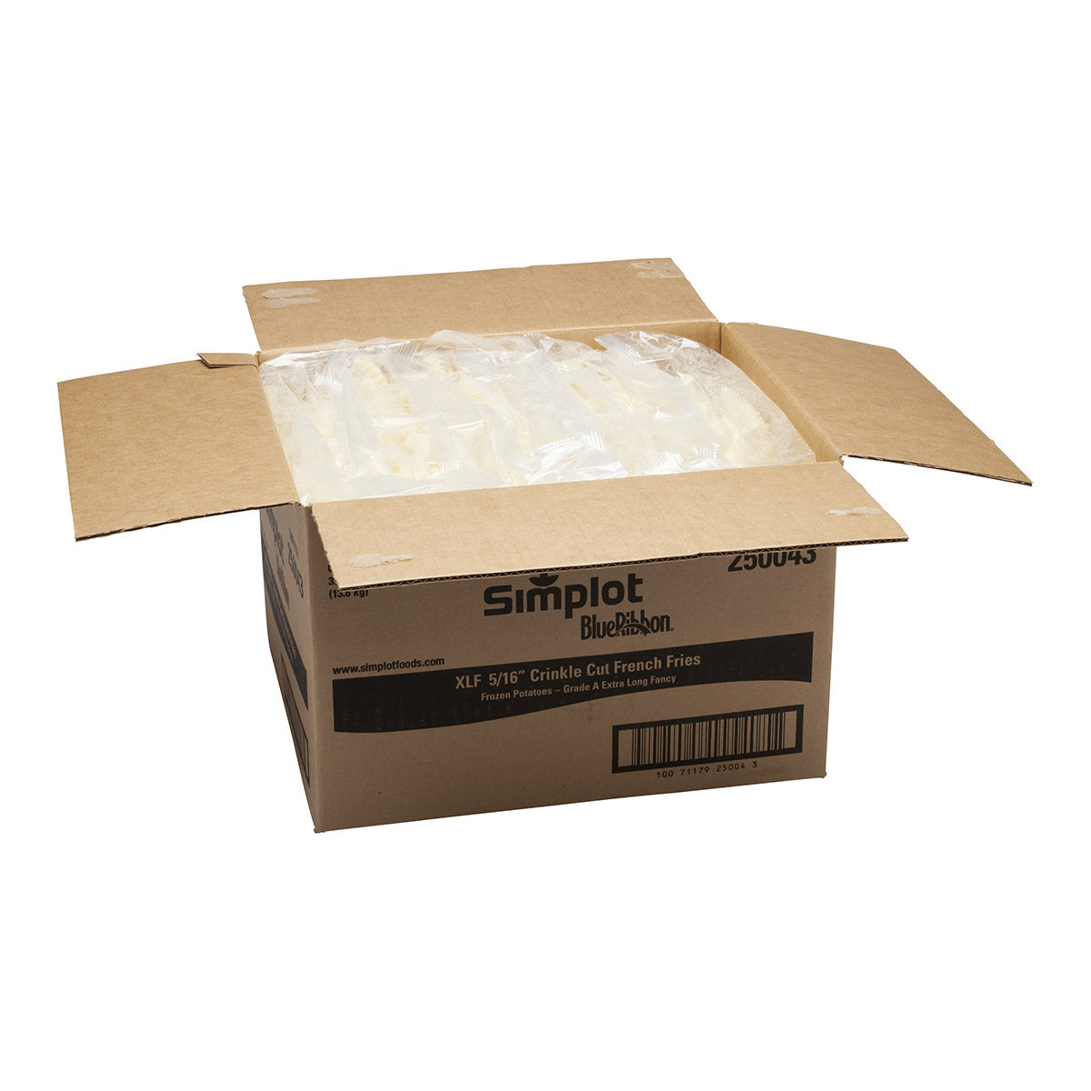 Simplot Blue Ribbon 6" Crinkle Cut Frieslb 5 Pound Each - 6 Per Case.