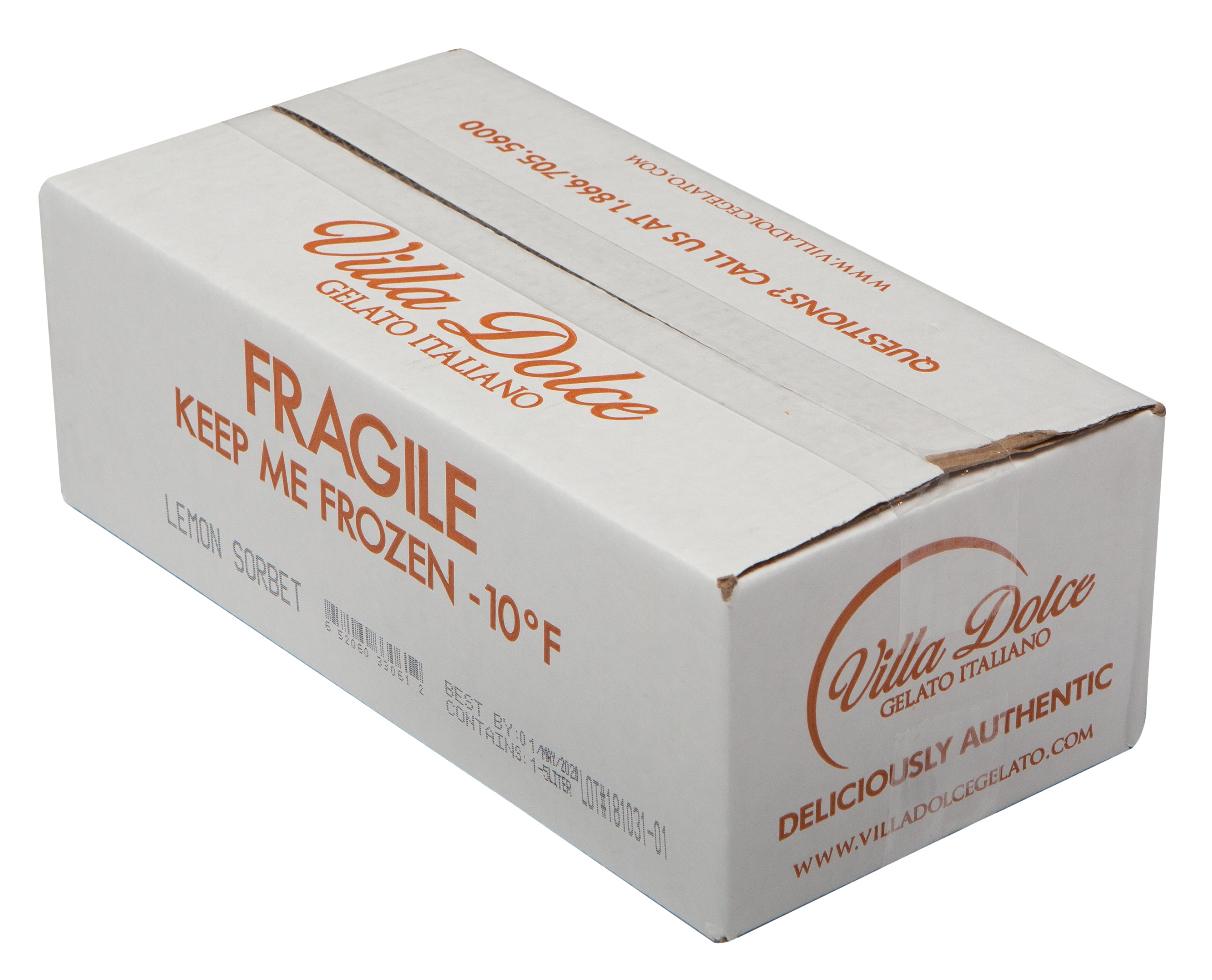 Villa Dolce Zesty Lemon Sorbet 5 Liter - 1 Per Case.