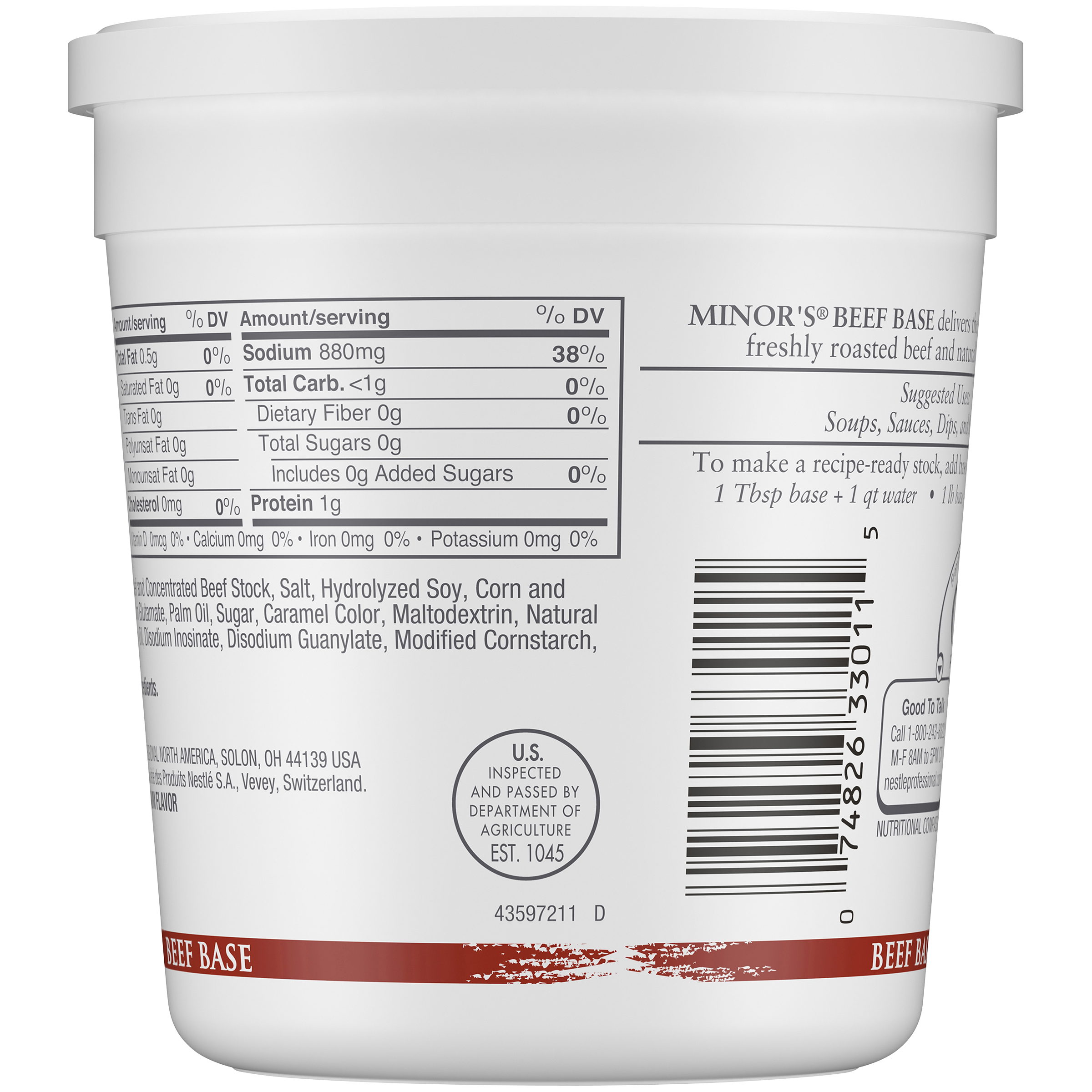 Minor's Beef Base 1 Pound Each - 6 Per Case.