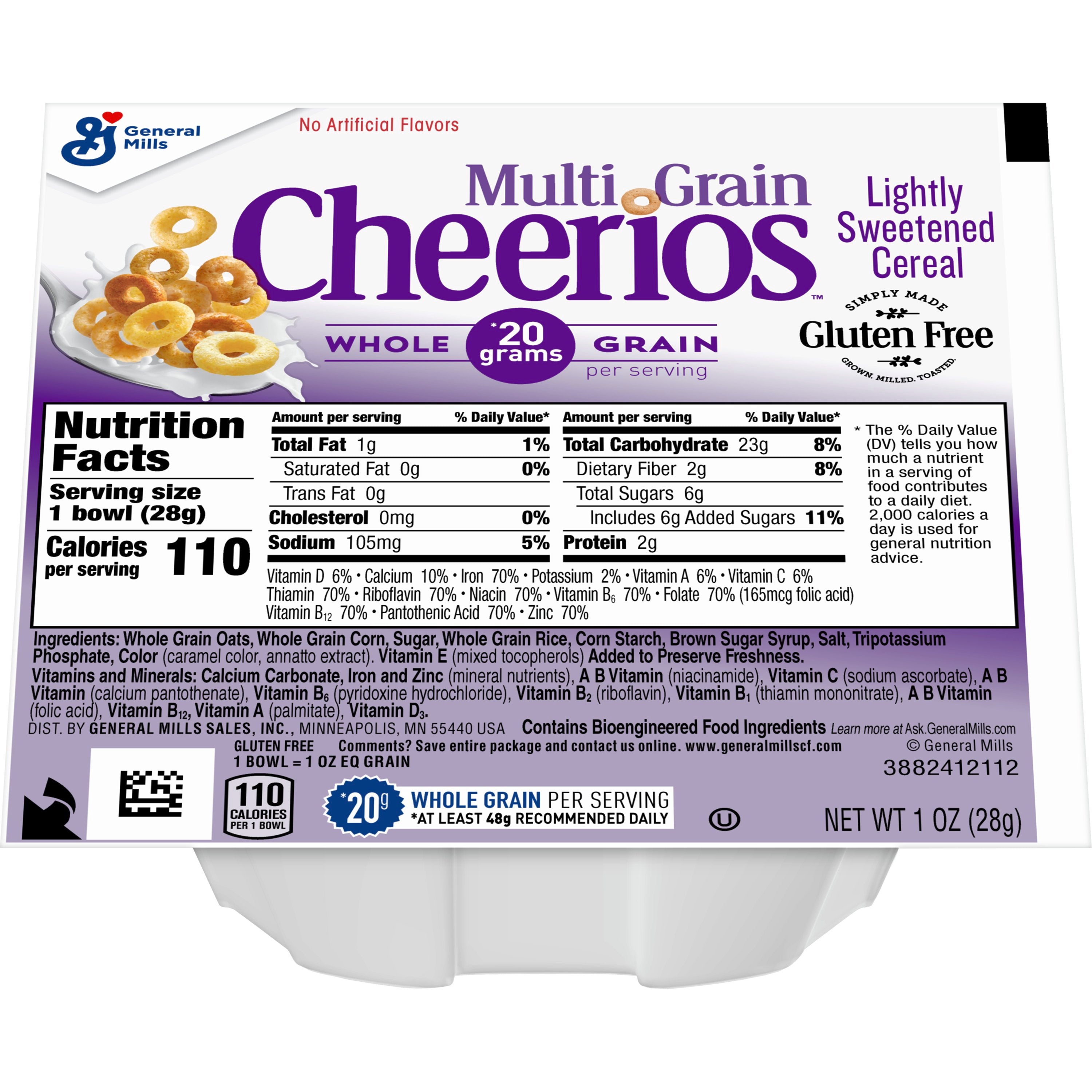 Multigrain Cheerios™ Cereal Single Serve Bowlpak 1 Ounce Size - 96 Per Case.