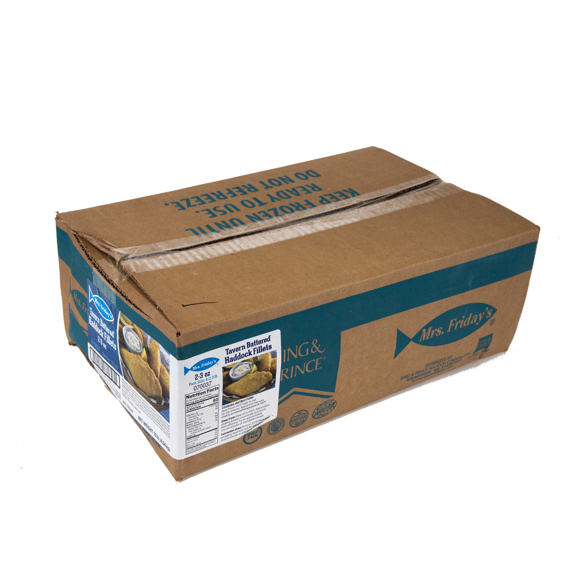 Mrsf Tavern Bat Haddock Fillets 2.5 Pound Each - 4 Per Case.