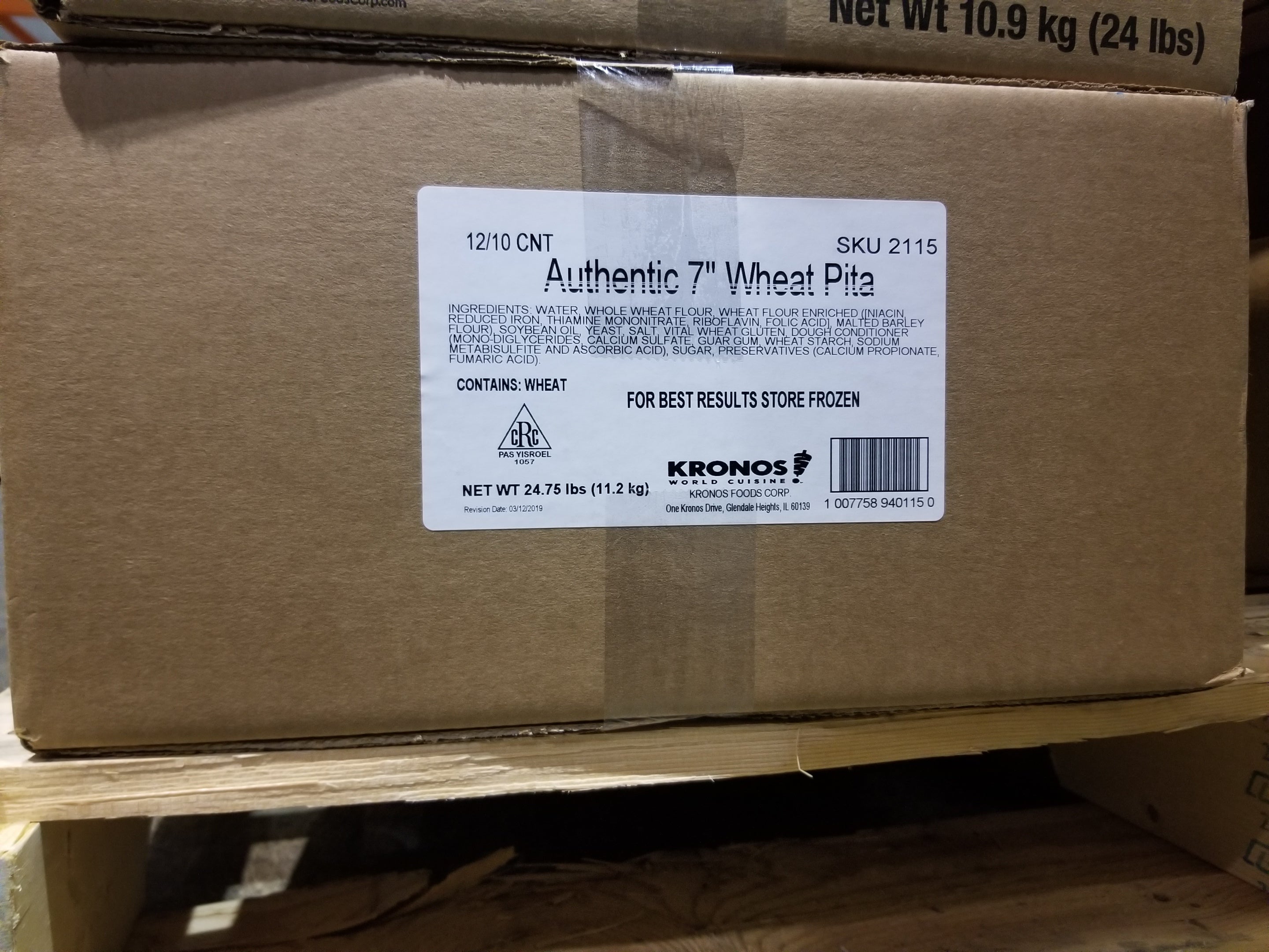 Pita Auth In Ww Auth Whl Wheat 10 Each - 12 Per Case.