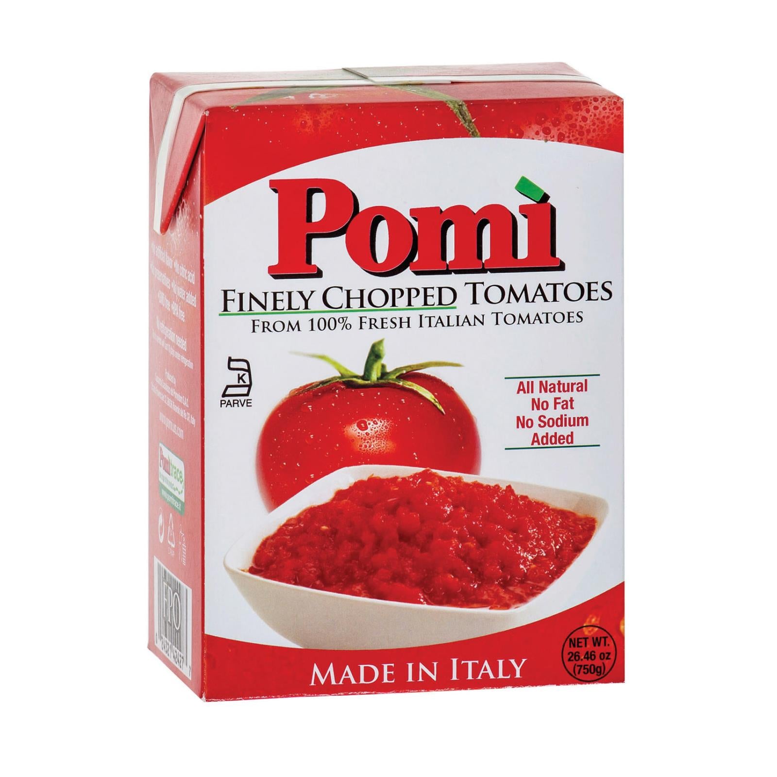 Pomi Tomatoes Chopped Tomatoes - Finely - Case of 12 - 26.46 Ounce.