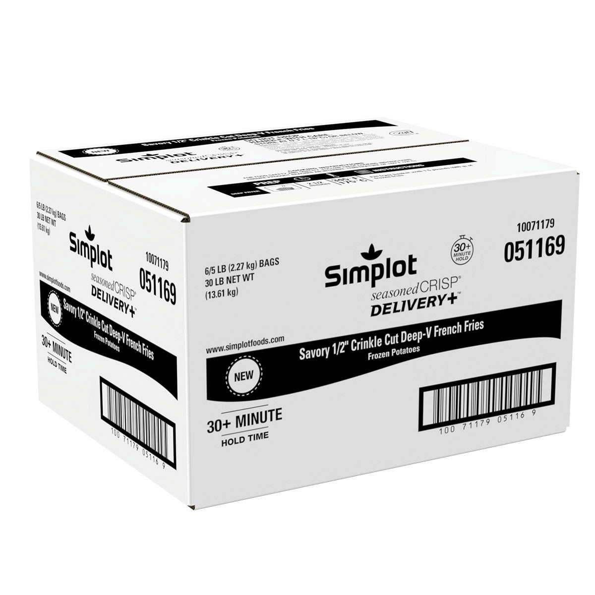 Simplot Seasonedcrisp Delivery 2" Savory Battered Deep V8 Crinkle Cut Fries Skin On 5 Pound Each - 6 Per Case.