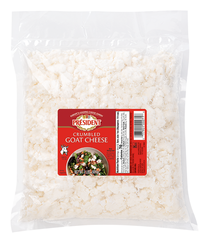 President Goat Cheese Crumbles 2 Pound Each - 2 Per Case.