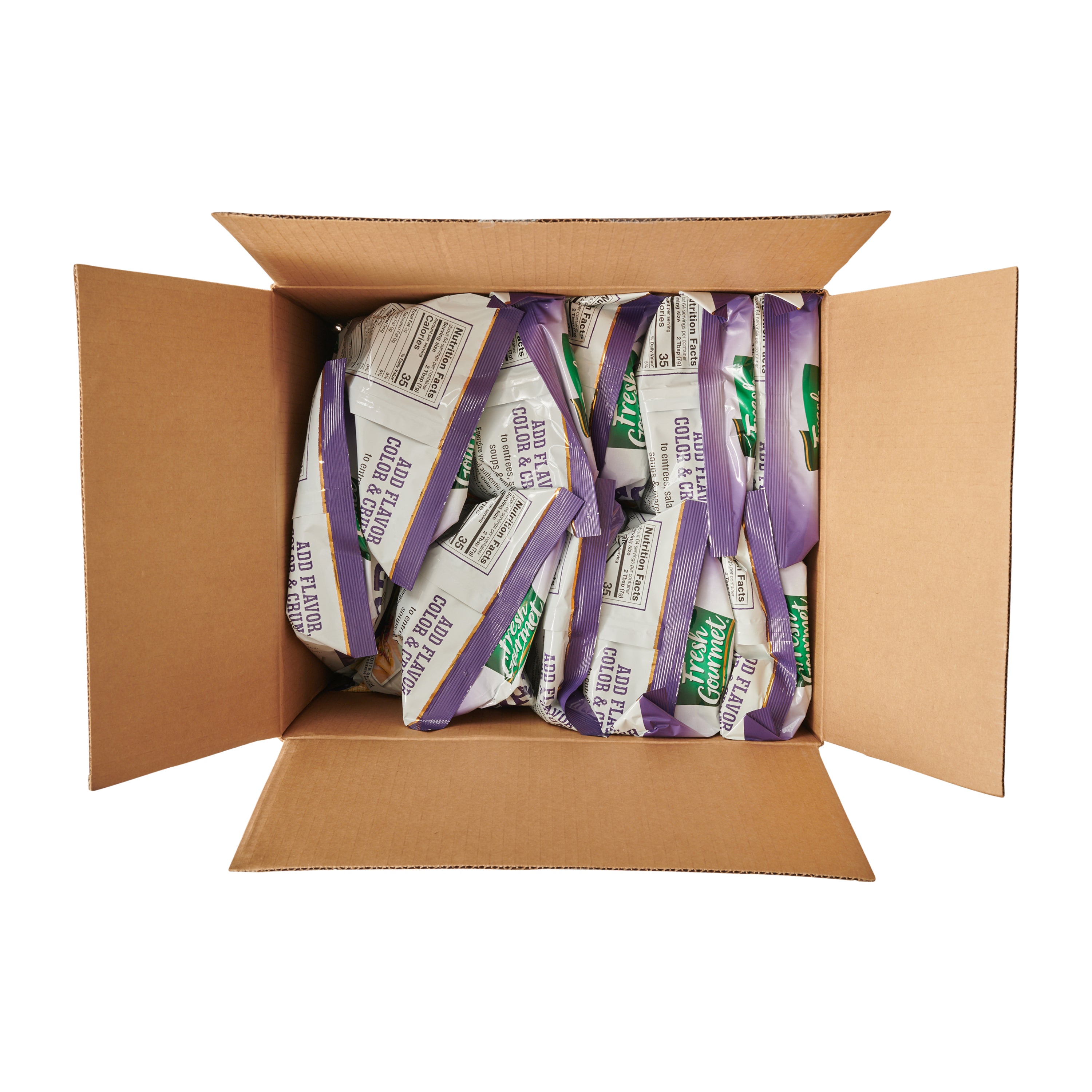 Fresh Gourmet Salad Topping Tri-Color Tortilla Strips 1 Pound Each - 10 Per Case.