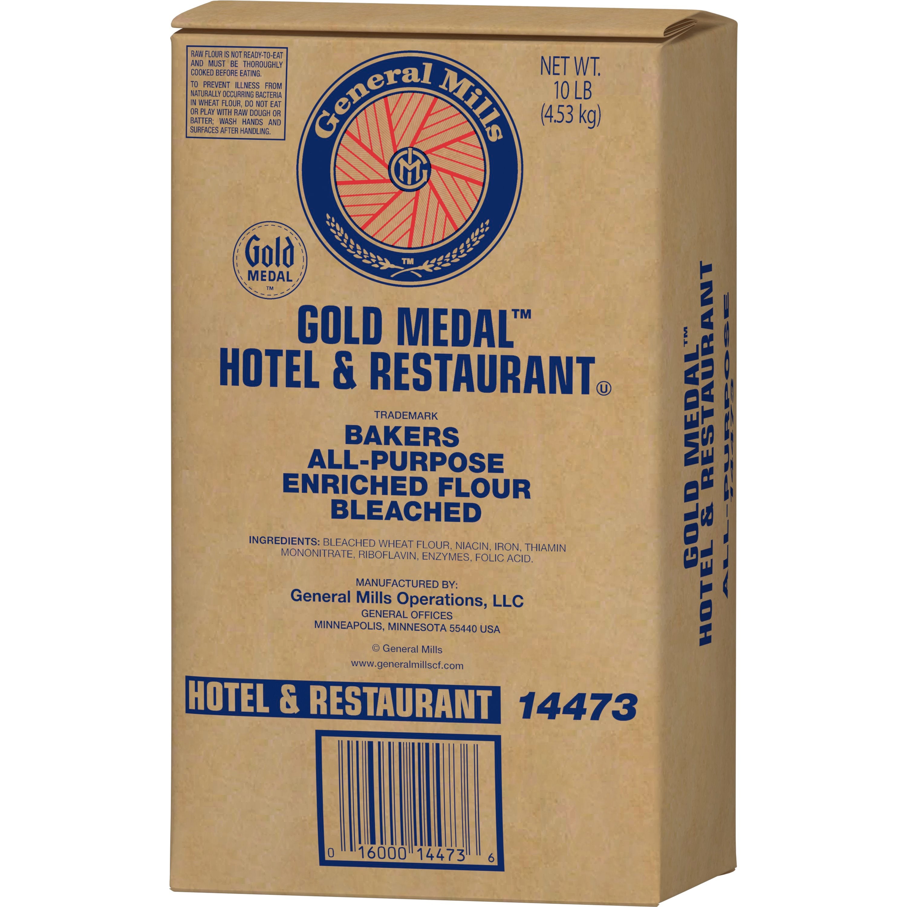 Gold Medal™ Hotel & Restaurant™ Bakersflour All Purpose Enriched Bleached Bag 10 Pound Each - 4 Per Case.