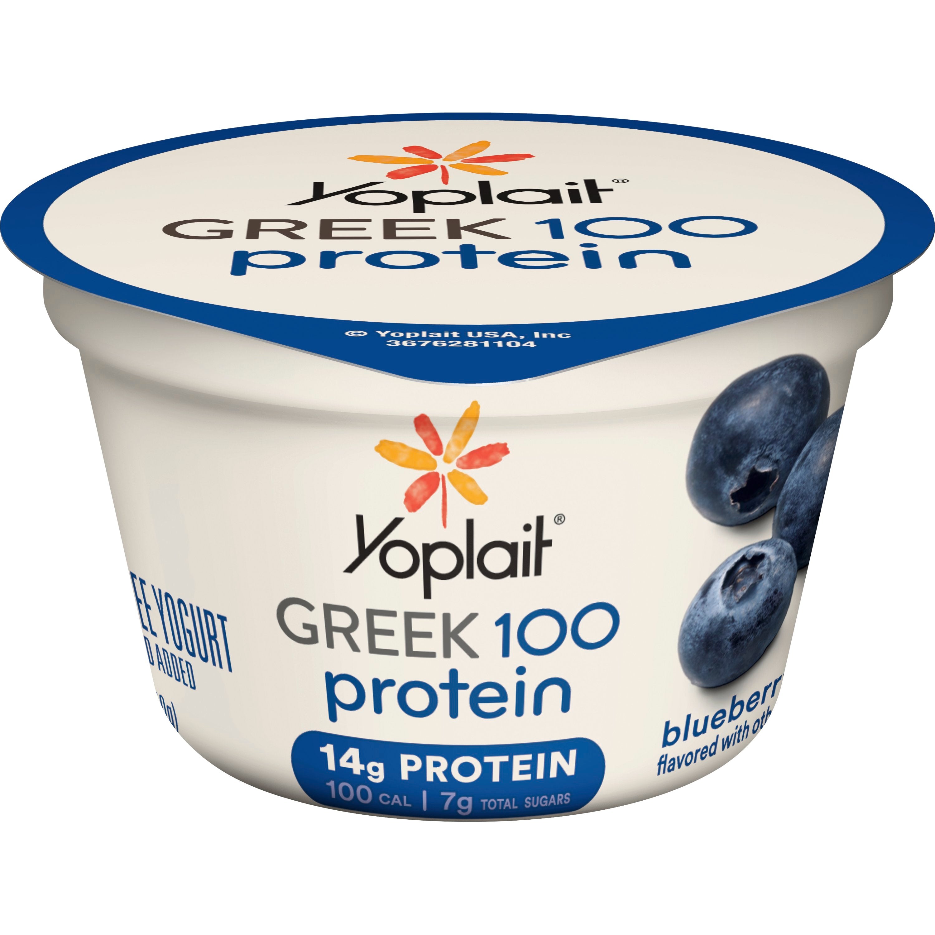 Yoplait® Greek Protein Yogurt Single Serve Cup Blueberry 5.3 Ounce Size - 12 Per Case.