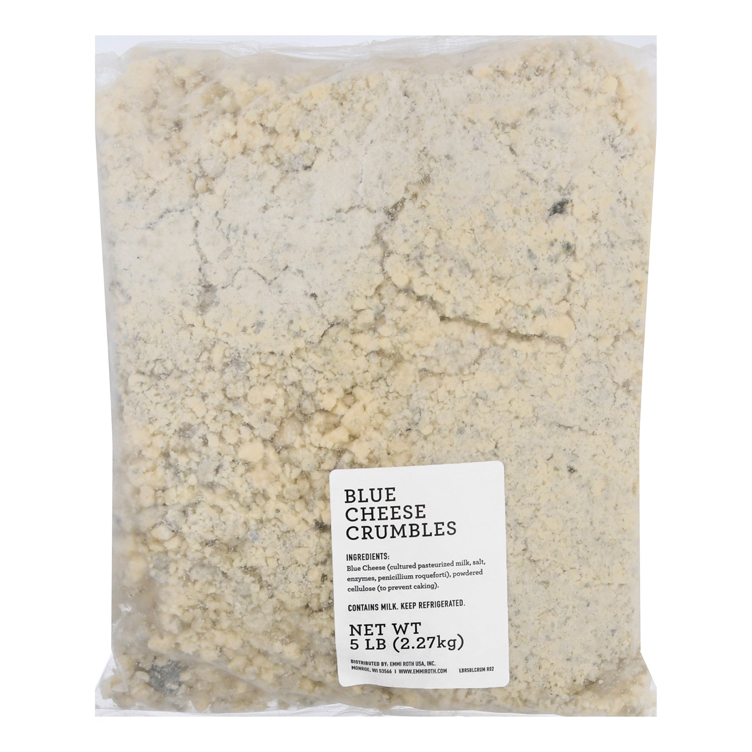 Roth Blue Cheese Crumbles 5 Pound Each - 4 Per Case.
