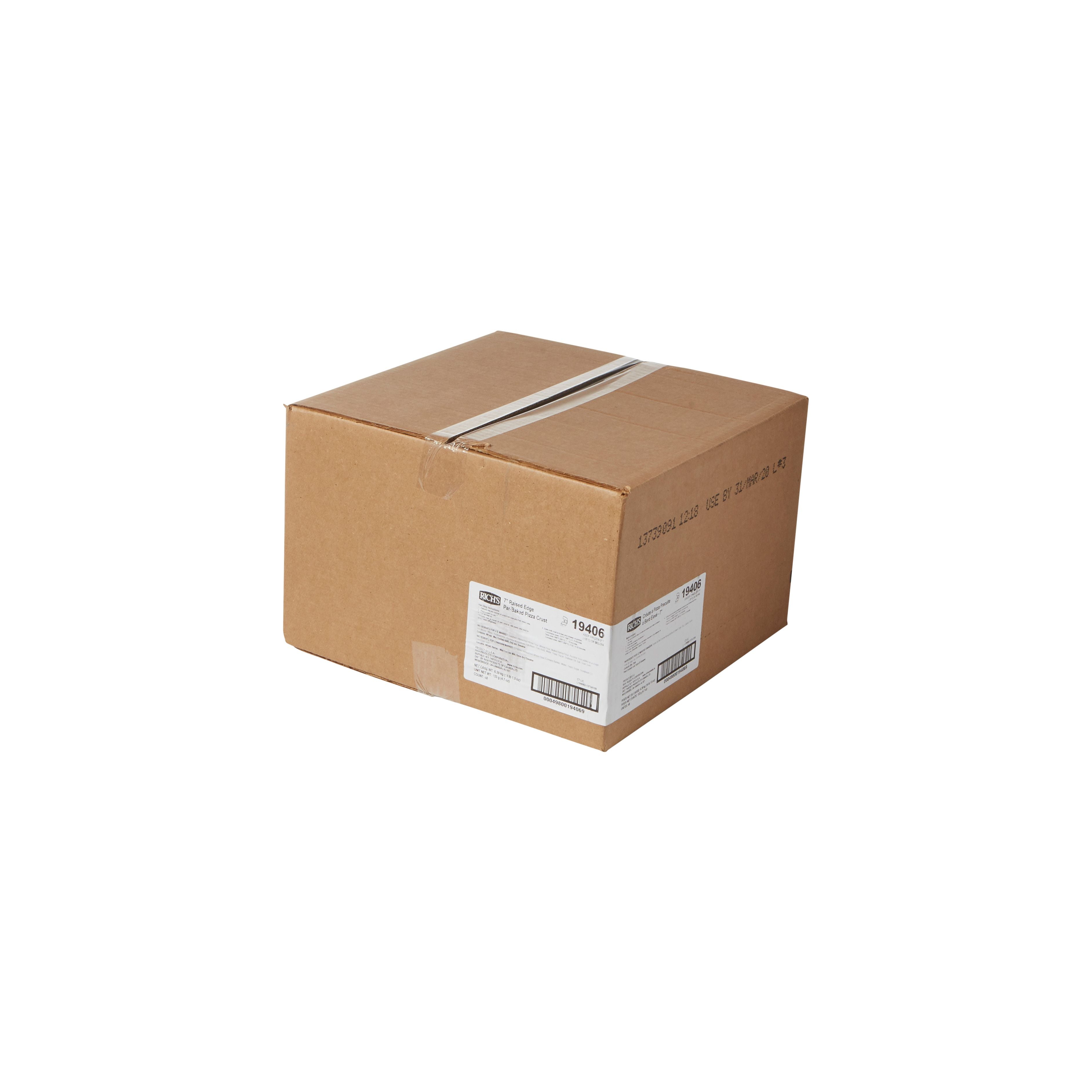 Pizza Crust Raised Edge Par Baked 7" 4.7 Ounce Size - 48 Per Case.
