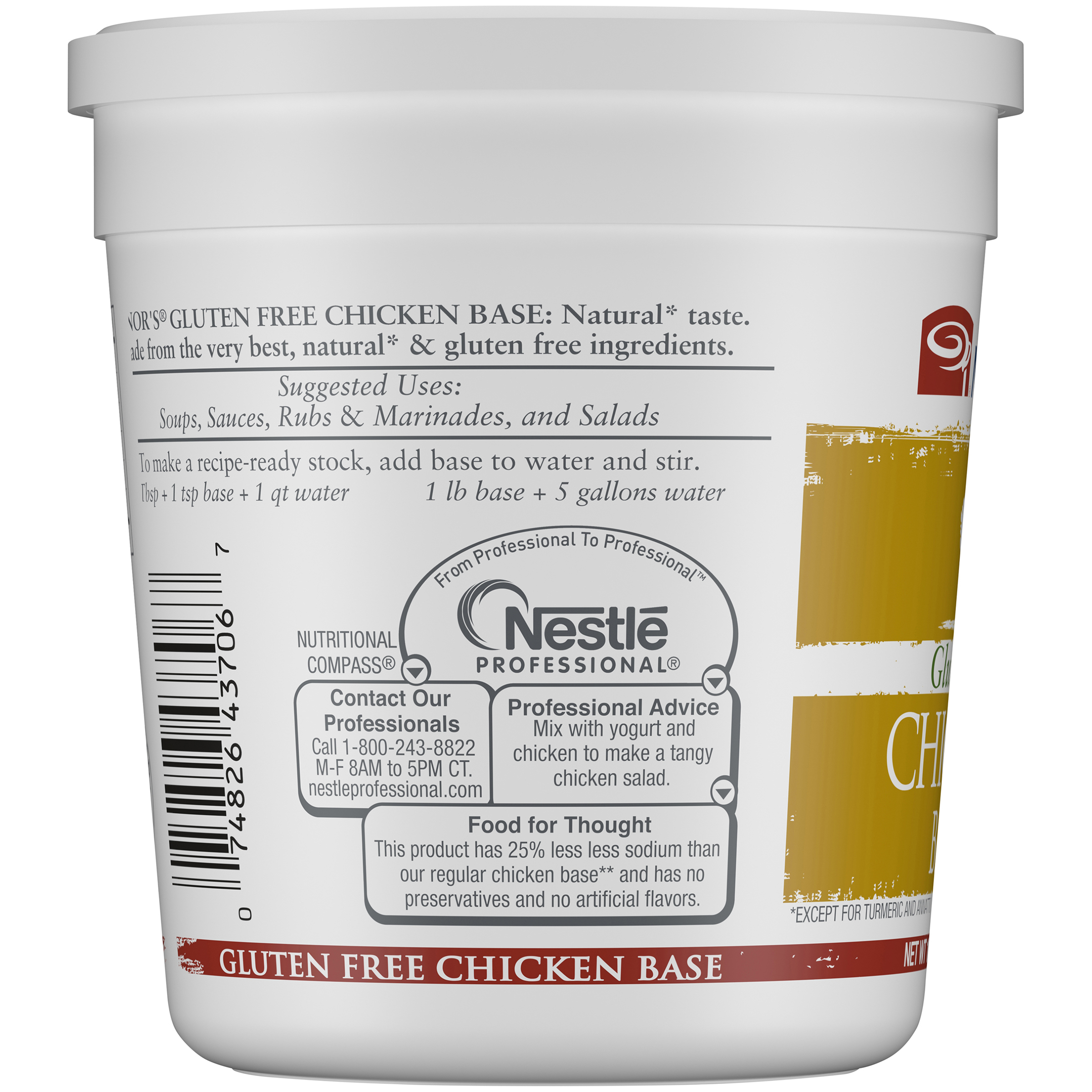 Minor's Natural Gluten Free Chicken Base 1 Pound Each - 6 Per Case.