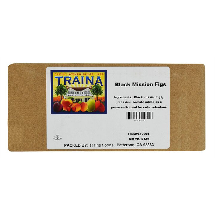 Traina California Black Mission Figs 5 Pound Each - 1 Per Case.
