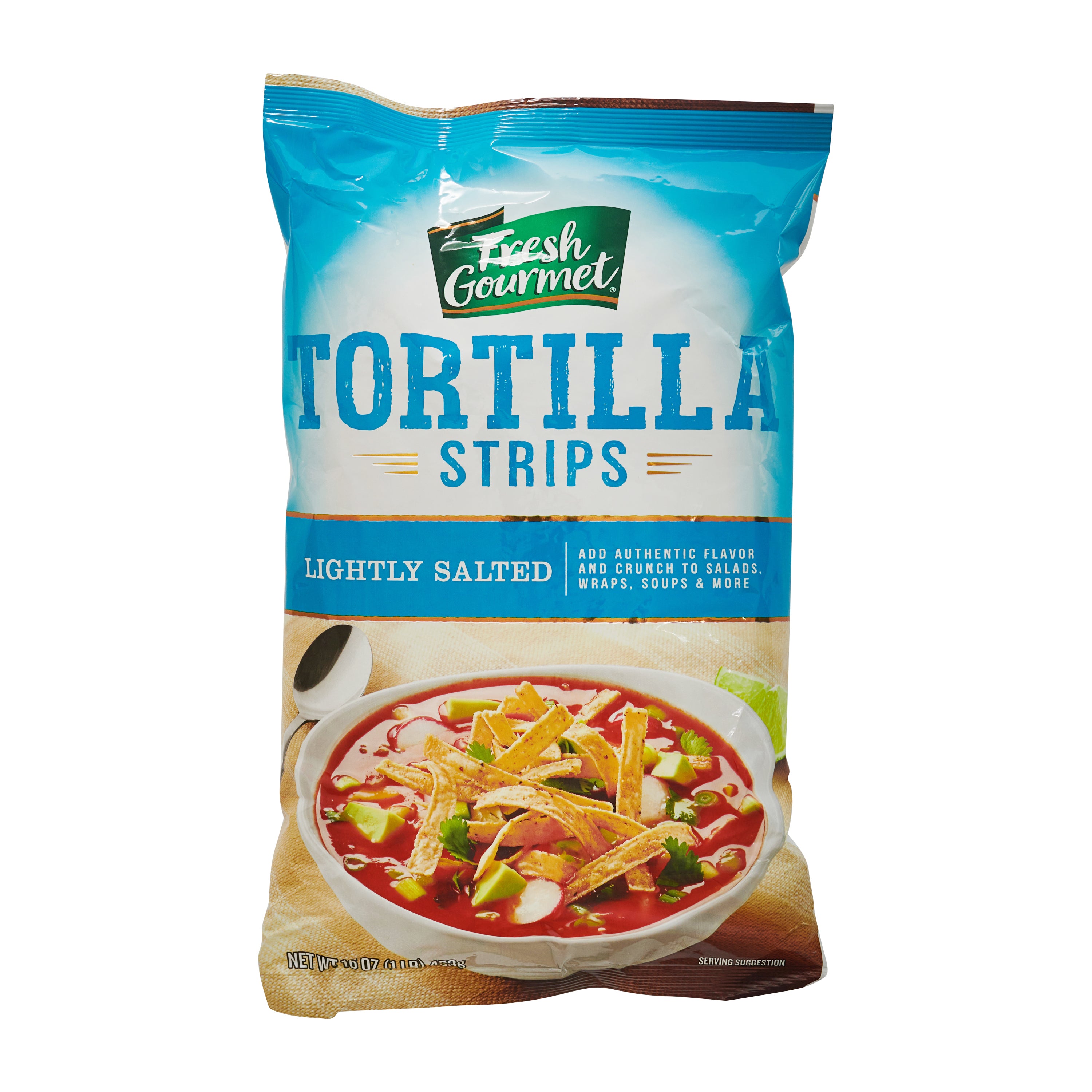 Fresh Gourmet Tortilla Strips Gourmet 1 Pound Each - 10 Per Case.