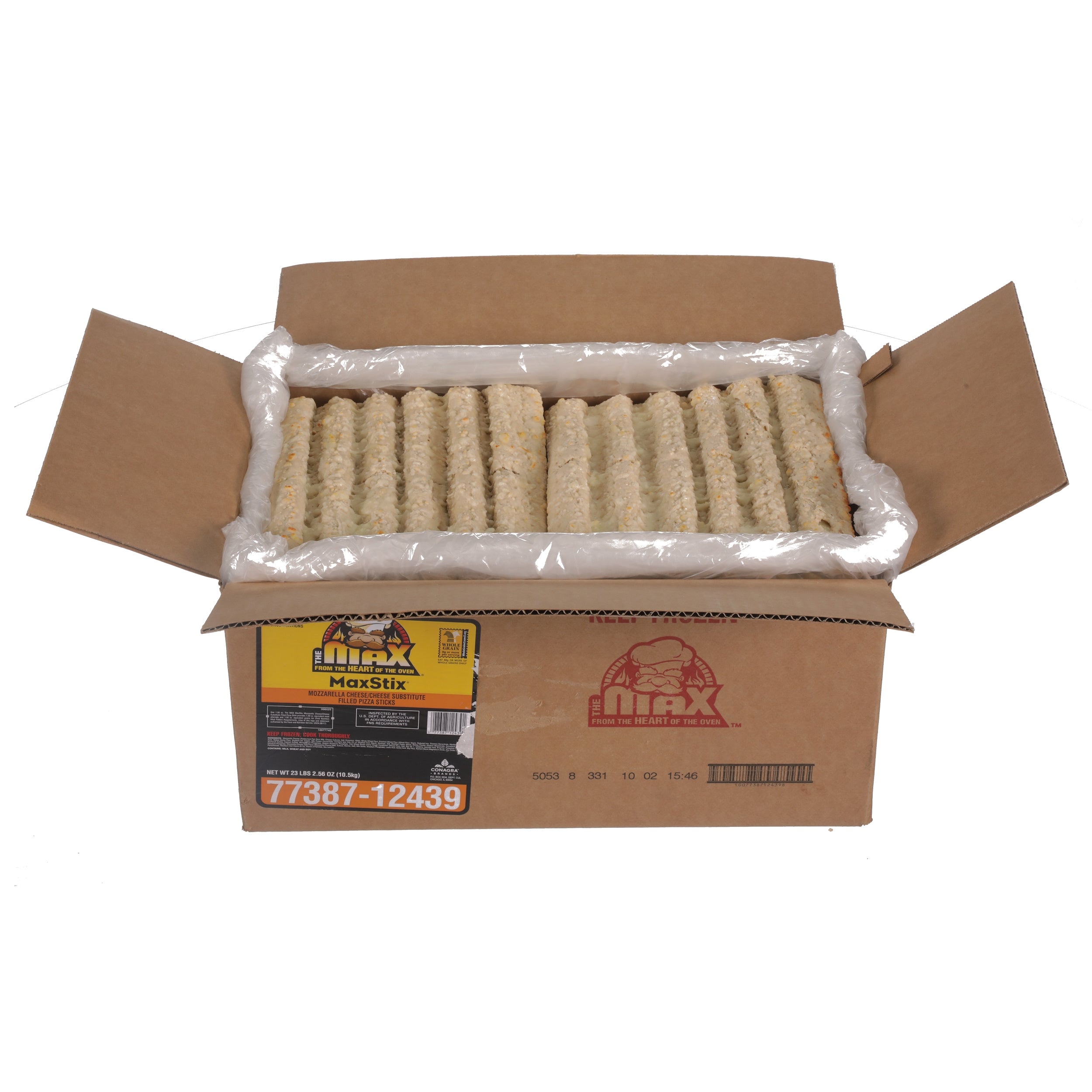 The Max Maxstix Whole Grain Child Nutrition Mozzarella Breadstick 1.93 Ounce Size - 192 Per Case.