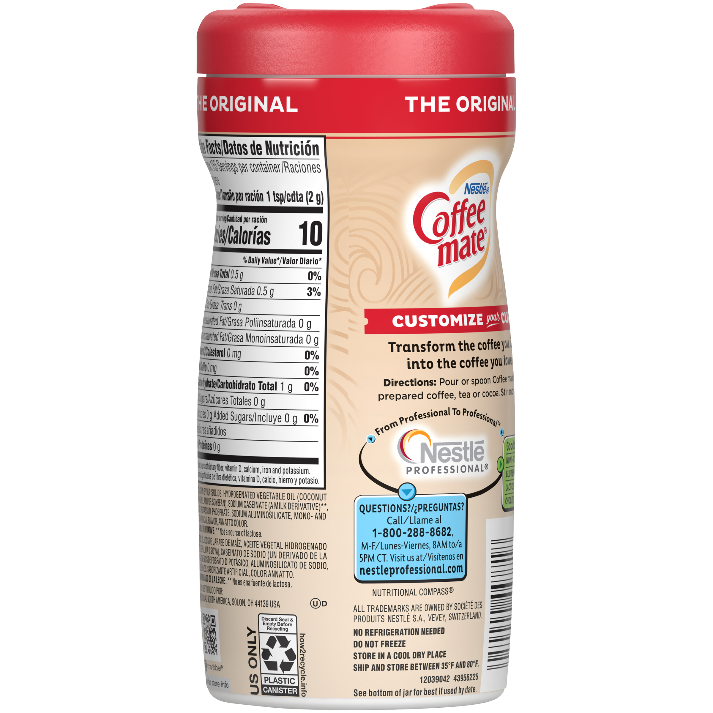 Coffee Mate Original Powder Canister X10.97 Ounce Size - 12 Per Case.