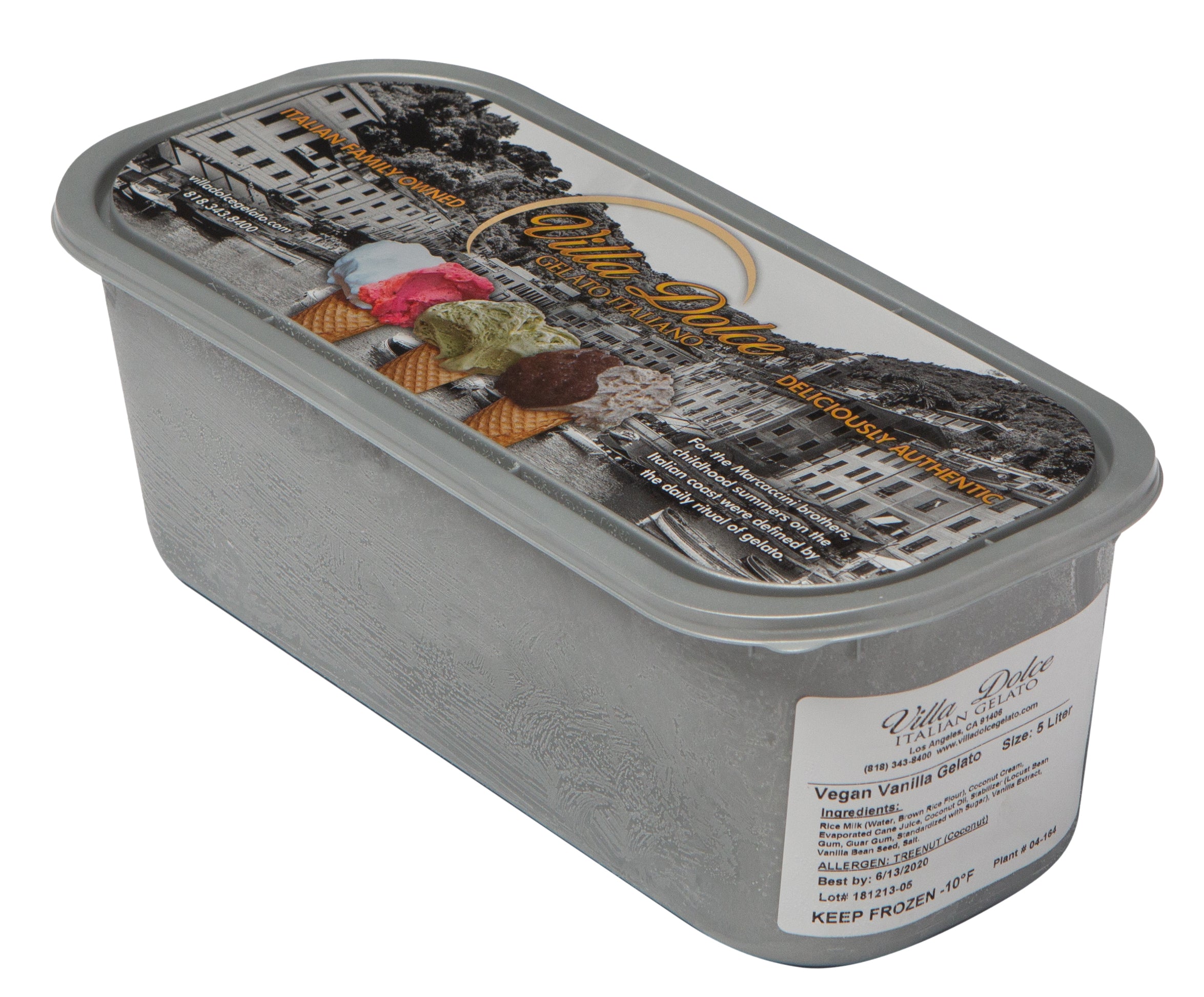 Villa Dolce Vegan Vanilla Gelato 5 Liter - 1 Per Case.