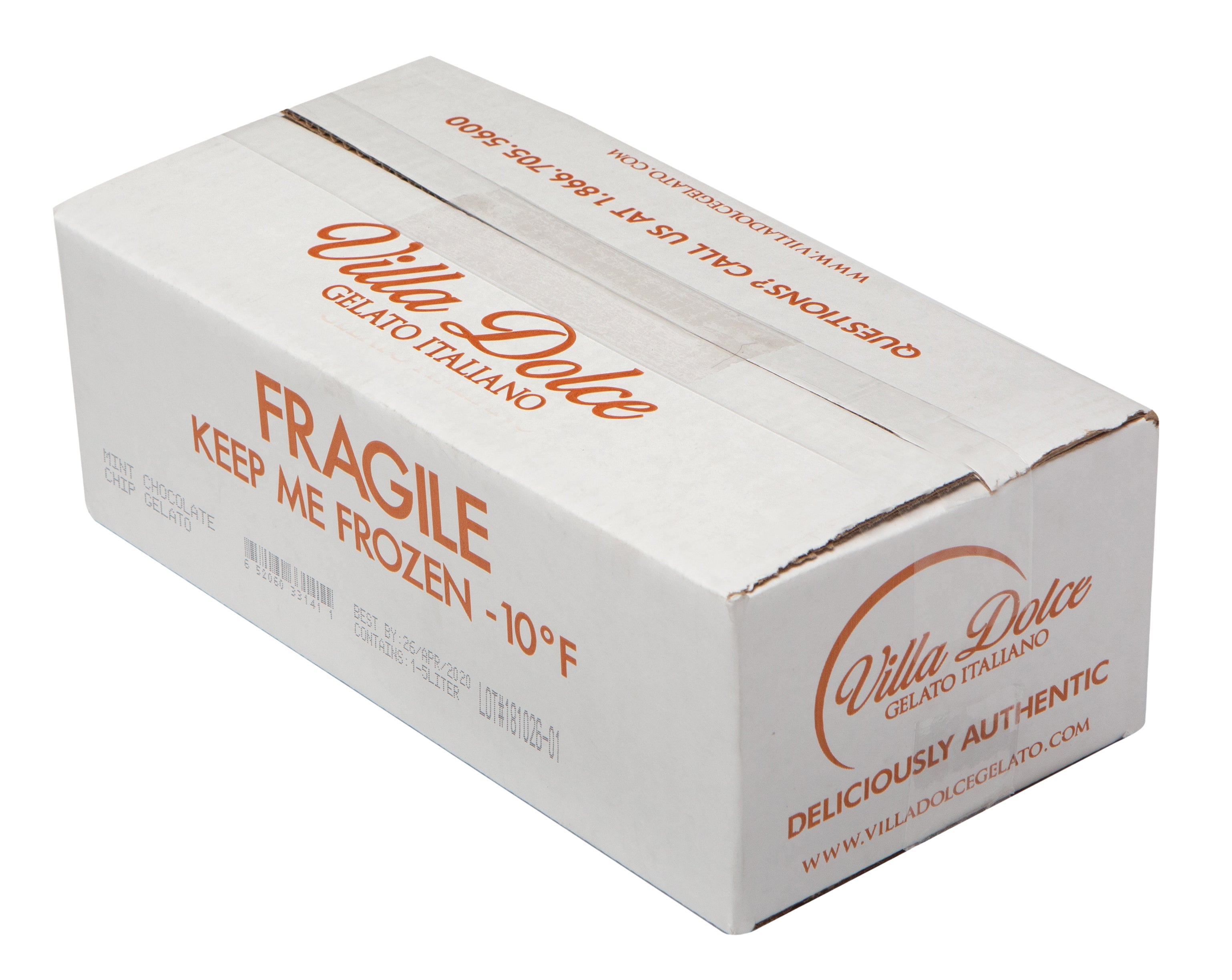 Villa Dolce Mint Chocolate Gelato 5 Liter - 1 Per Case.