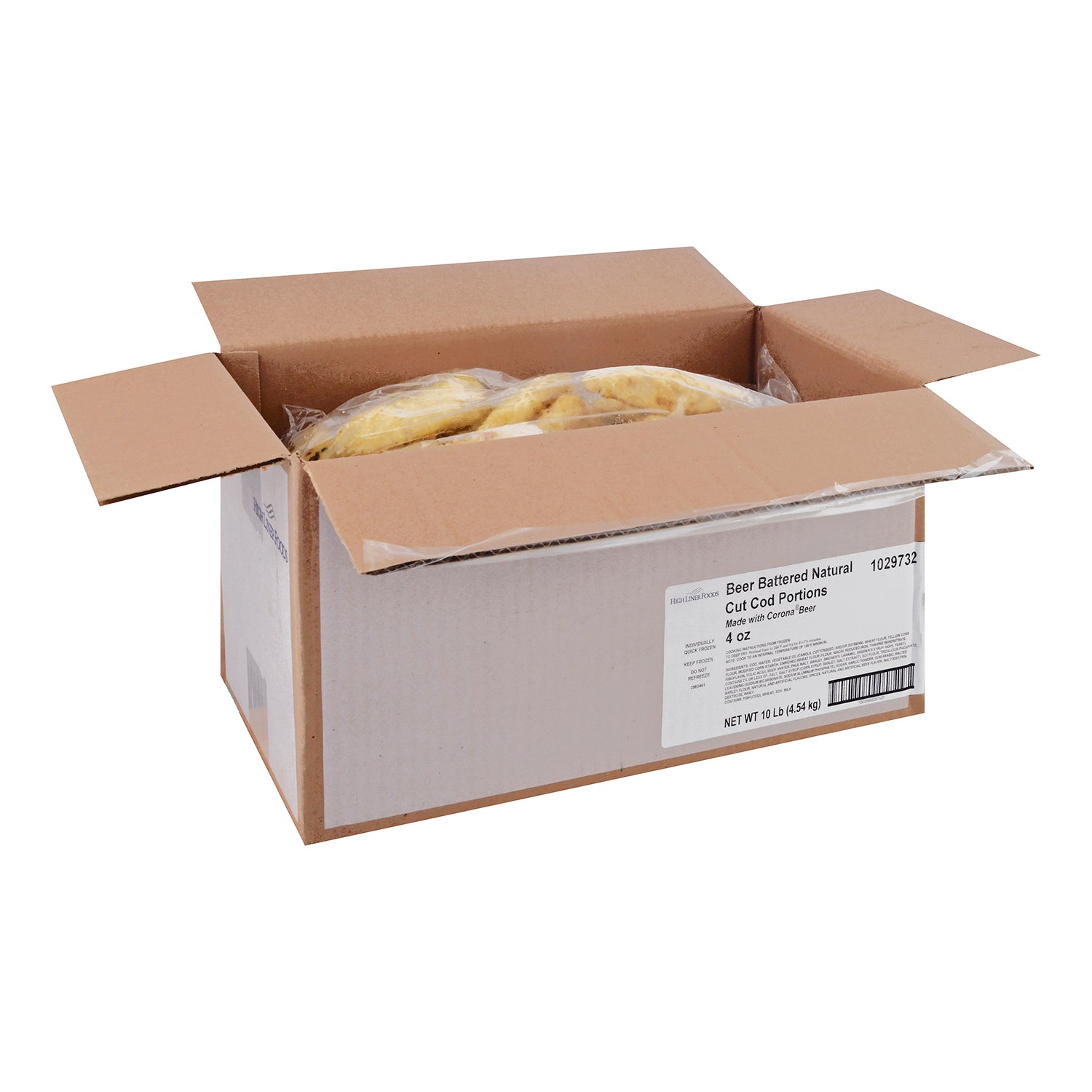 Beer Battered Natural Cut Cod Portions 10 Pound Each - 1 Per Case.