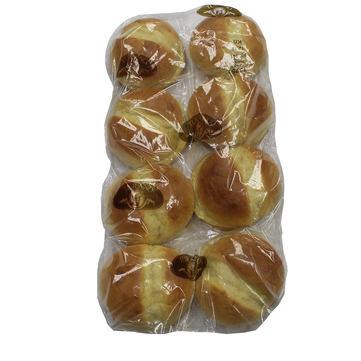 Golden Split Top Buns 2.7 Ounce Size - 96 Per Case.