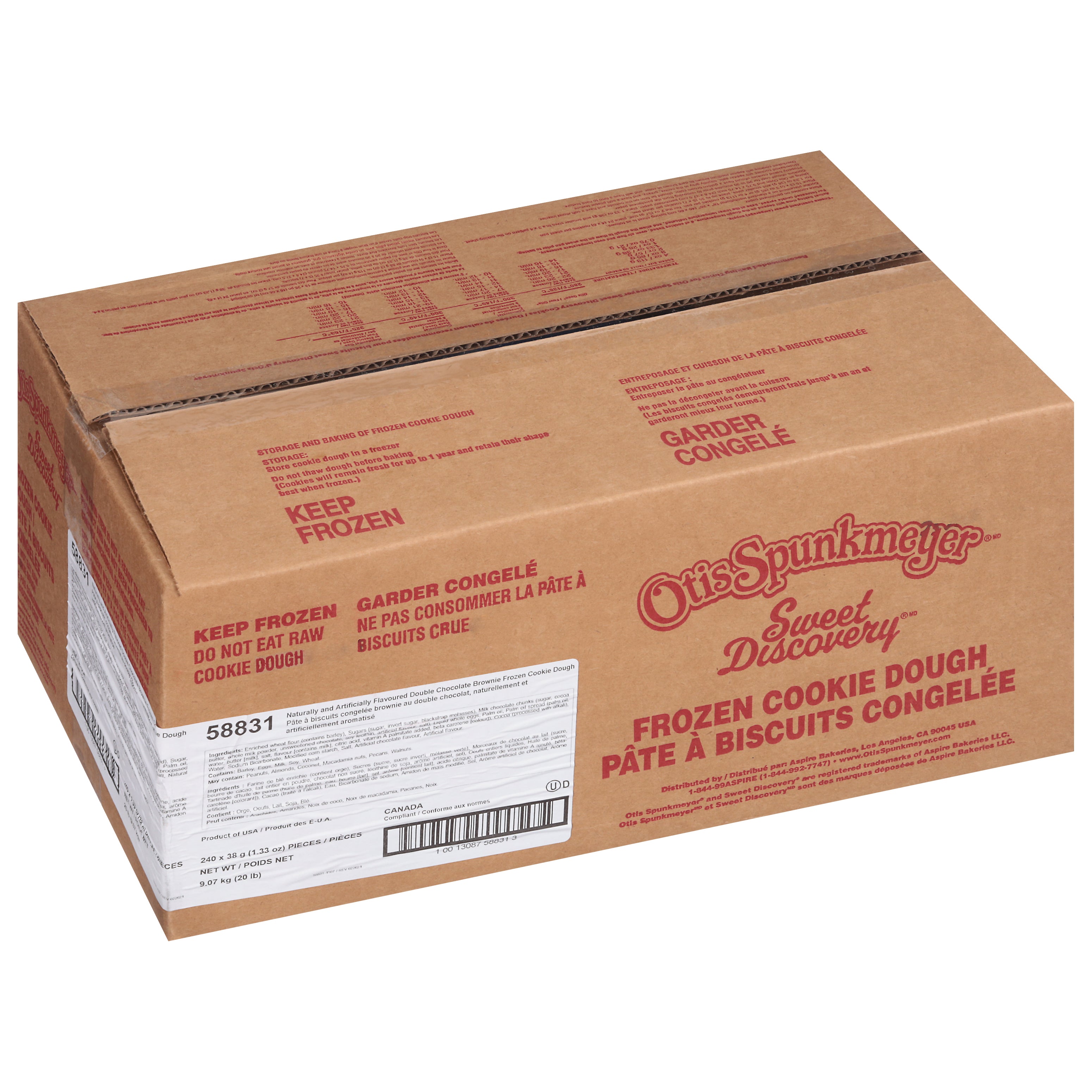 Naturally And Artificially Flavored Double Chocolate Brownie Frozen Cookie Dough 1.33 Ounce Size - 240 Per Case.