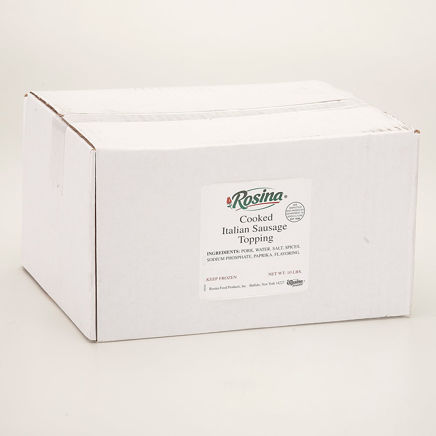 Cooked Italian Sausage Topping 5 Pound Each - 2 Per Case.