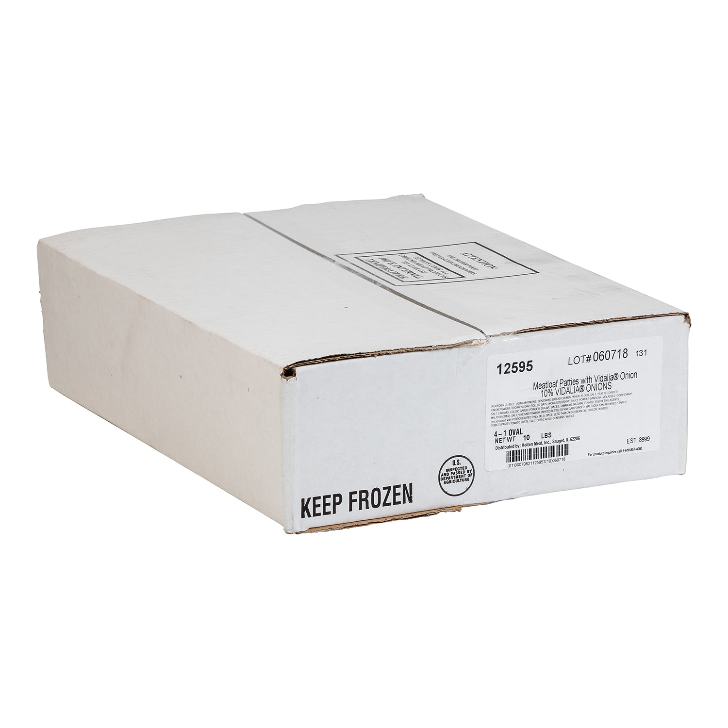 Beef Patty Meatloaf Vidalia 4 Ounce Size - 40 Per Case.