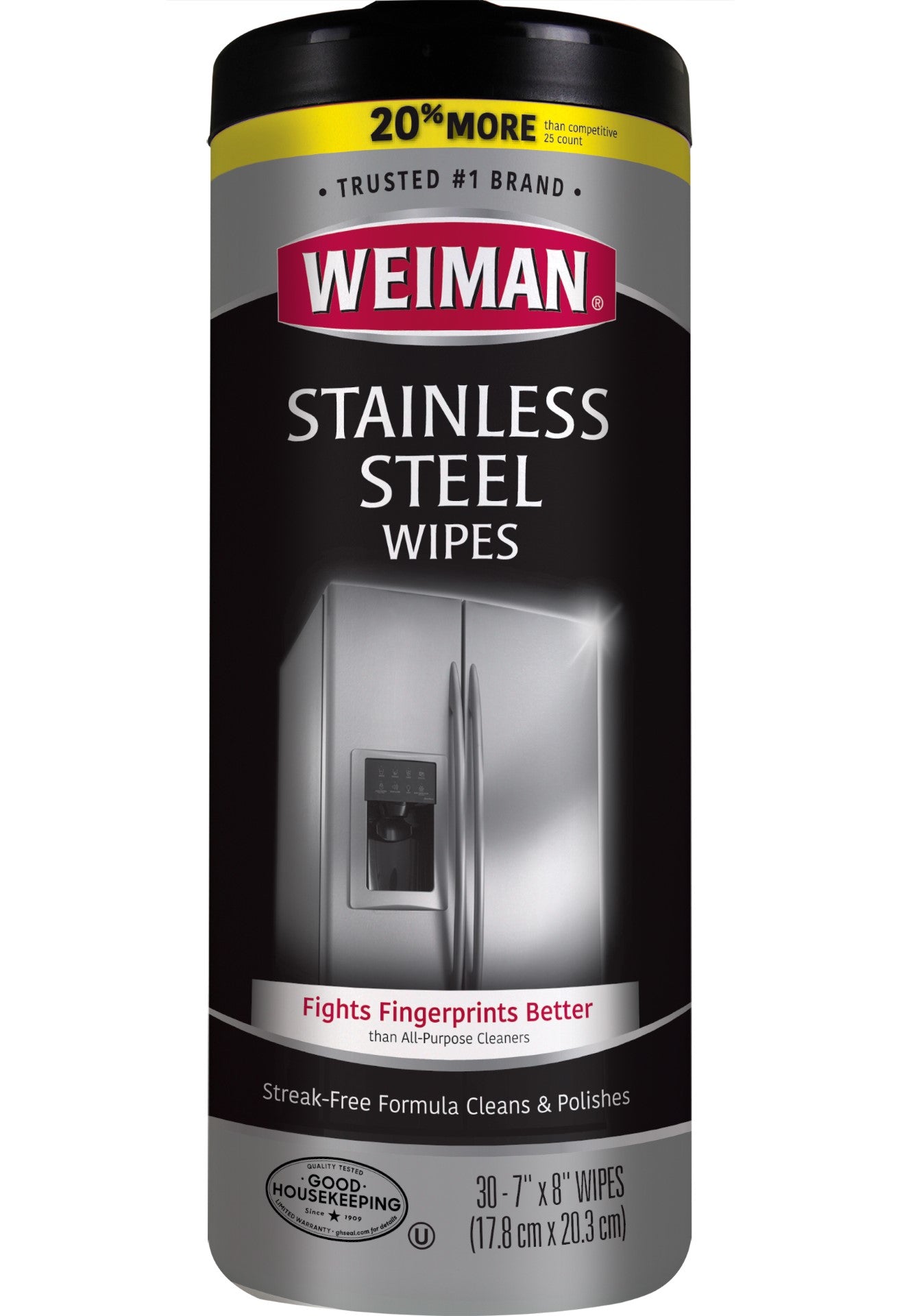 Weiman Products Stainless Steel Wipes 30 Count Packs - 4 Per Case.