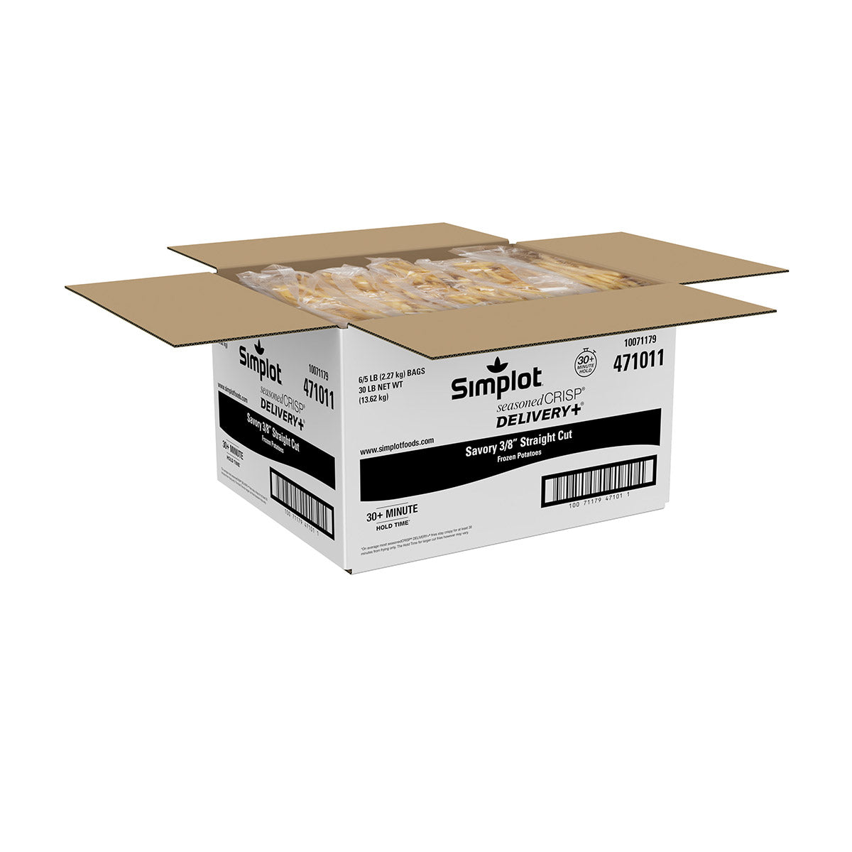 Simplot Seasonedcrisp 8" Savory Battered Straight Cut Fries Skin On 5 Pound Each - 6 Per Case.