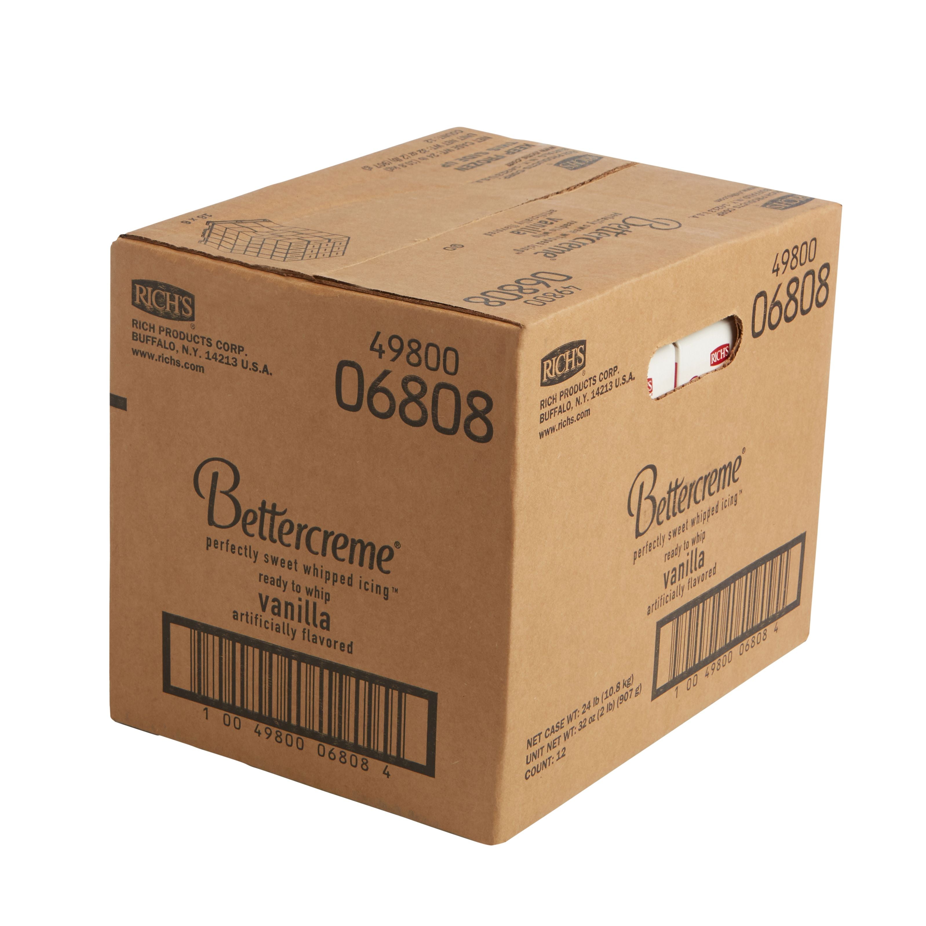 Bettercreme Vanilla Artificial Flavor Ready To Whip 2 Pound Each - 12 Per Case.