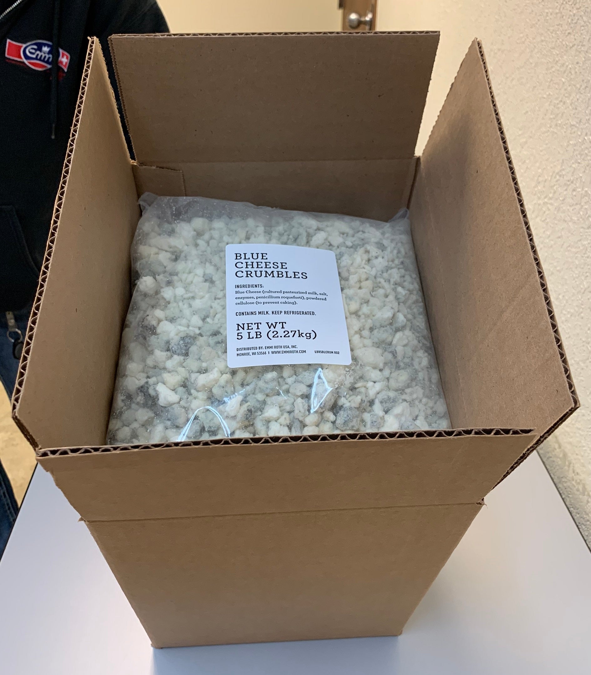 Roth Blue Cheese Crumbles 5 Pound Each - 4 Per Case.