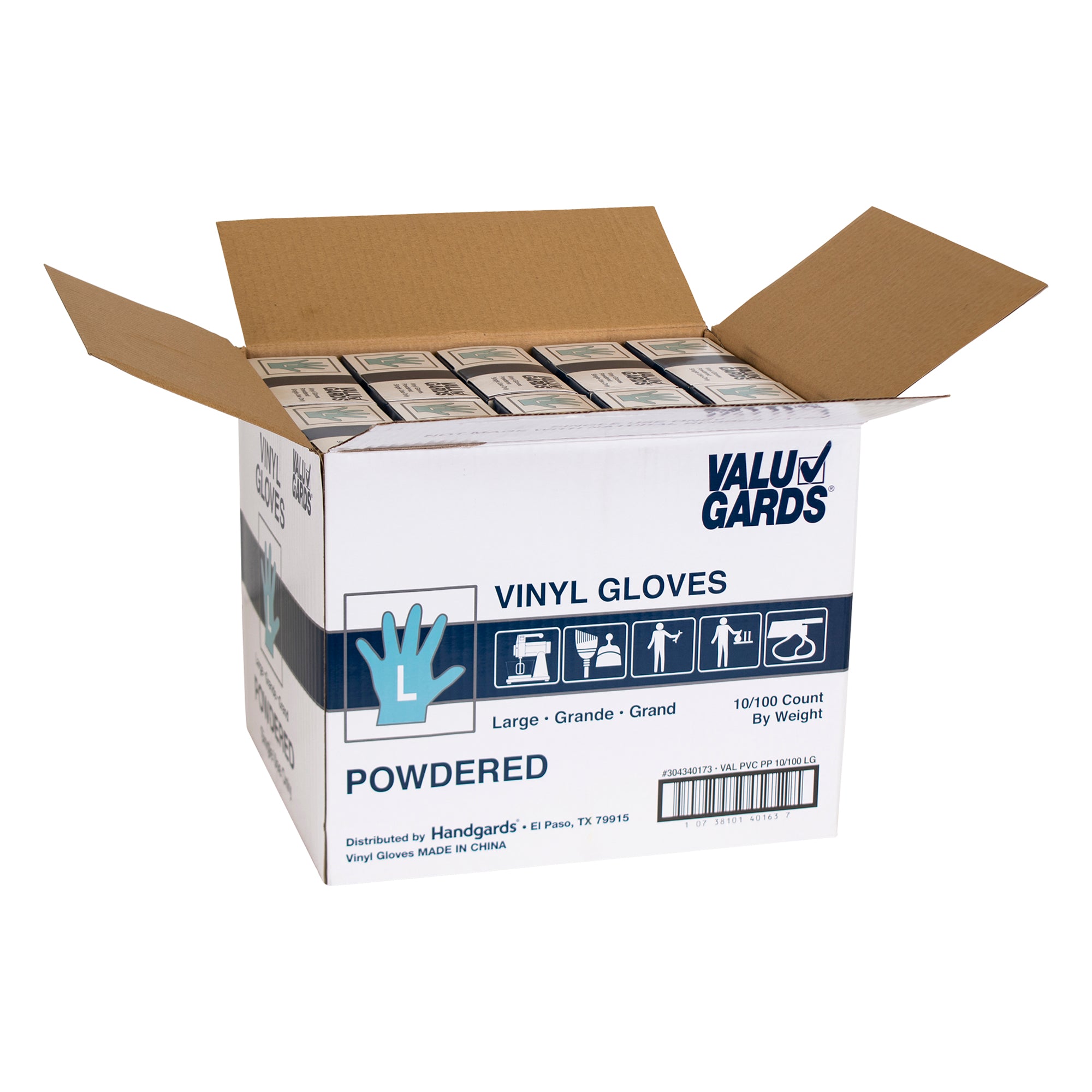 Glove Vinyl Valugard Powdered Large 100 Each - 10 Per Case.