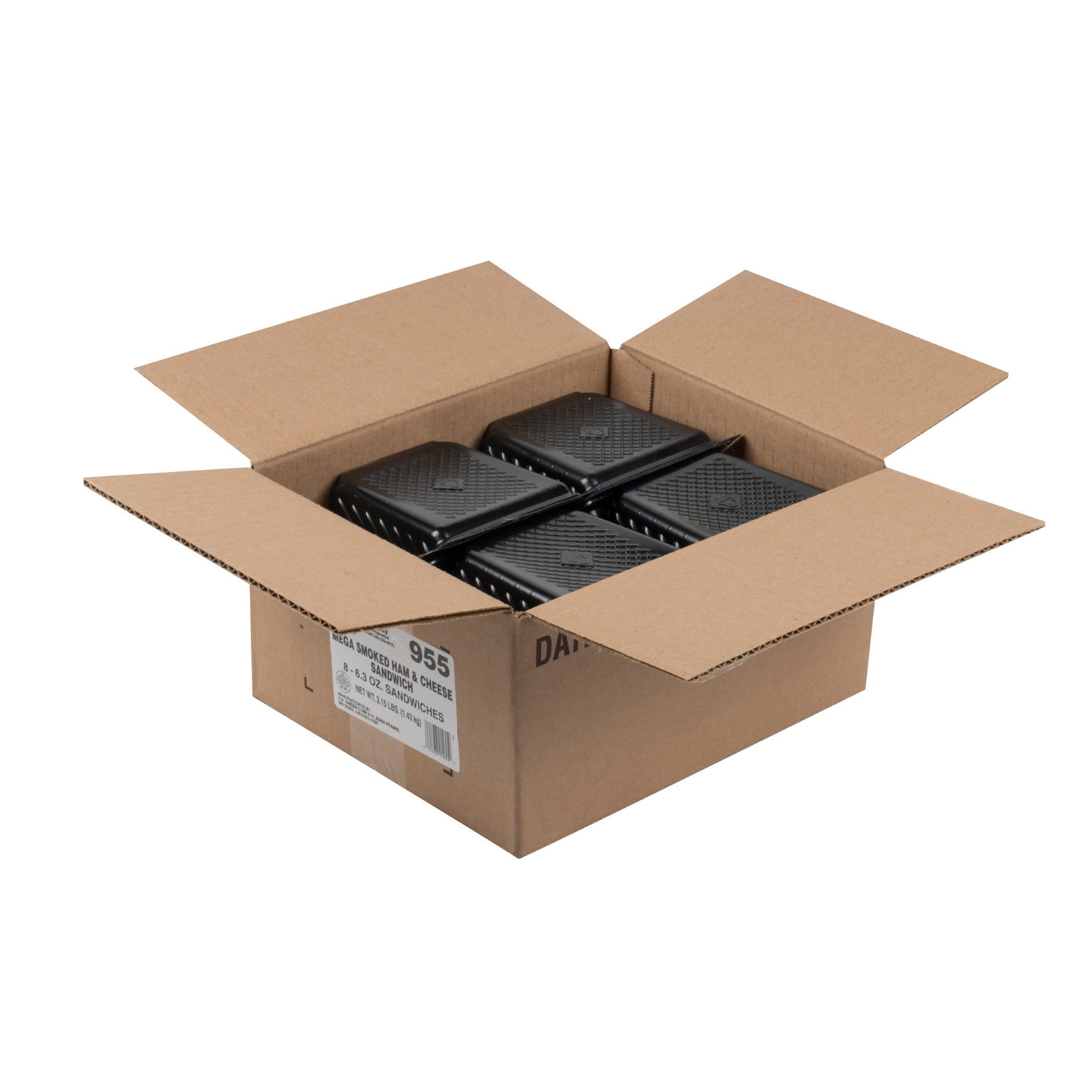 Market Sandwich Black Forest Ham & Cheese Mega Wedge Sandwich 6.3 Ounce Size - 8 Per Case.