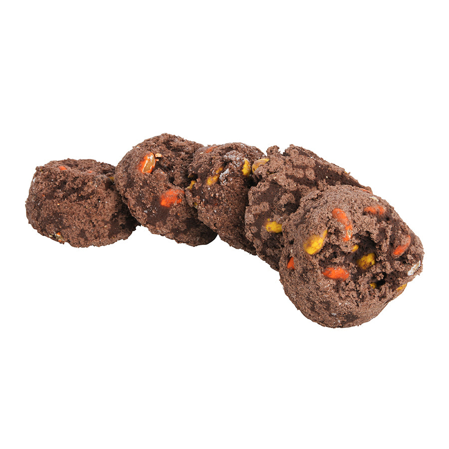 Frozen Cookie Dough Chocolate Flavored With Reese's Pieces Candy Bulk Bag 1.33 Ounce Size - 240 Per Case.