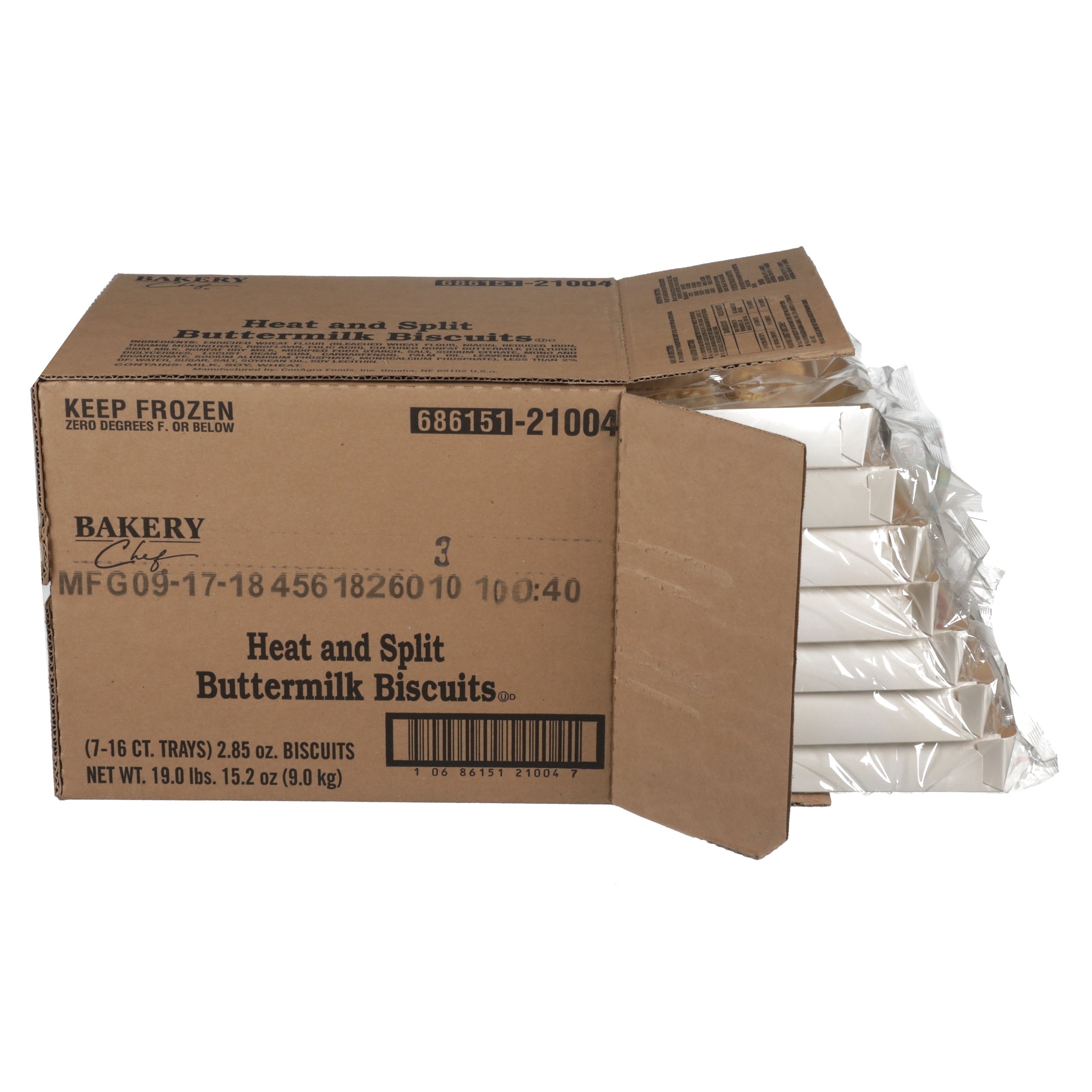 Bakery Chef Buttermilk Biscuits Heat And Split2.85 Ounce Size - 112 Per Case.