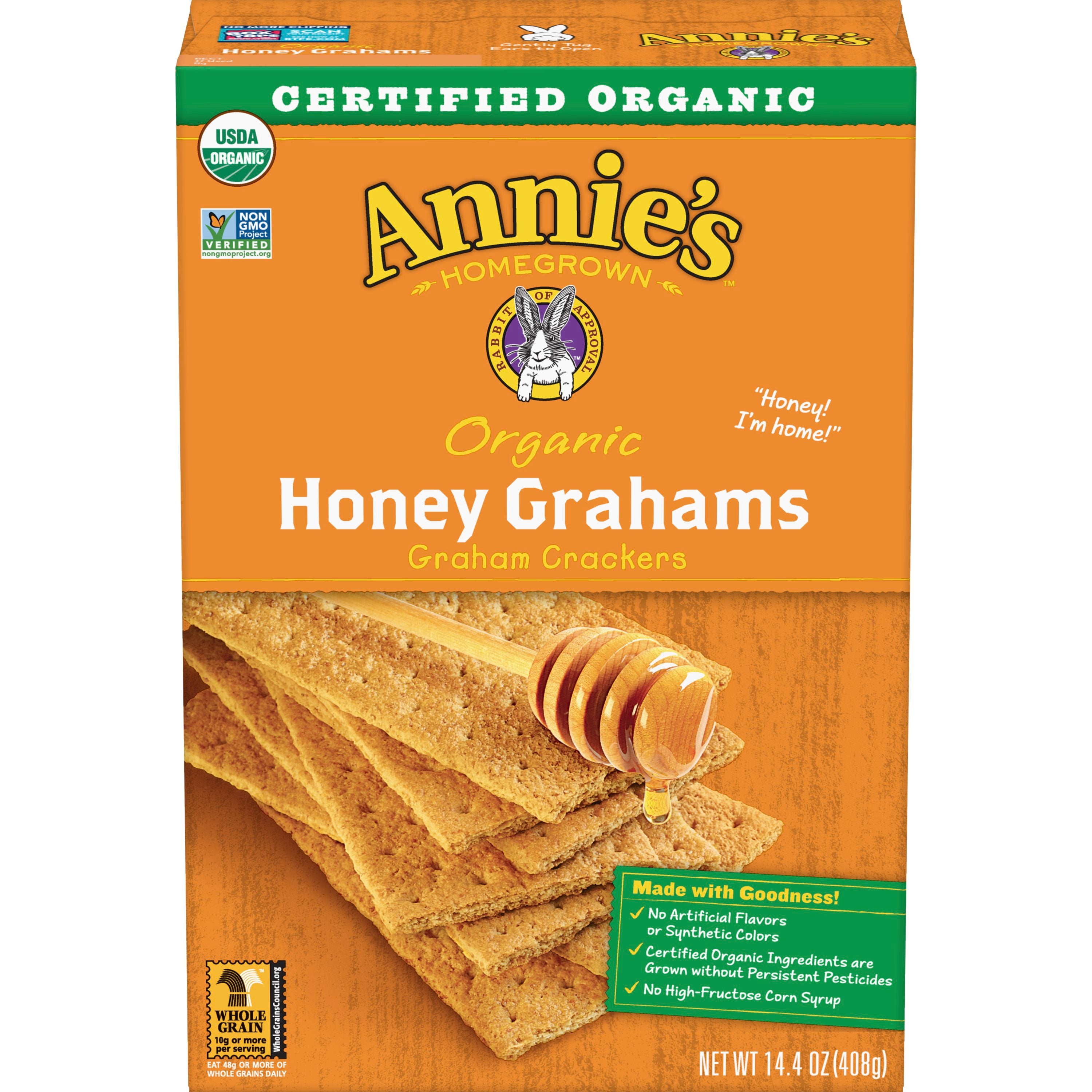 Annie's™ Organic Graham Crackers Box Honeygrahams 14.4 Ounce Size - 12 Per Case.